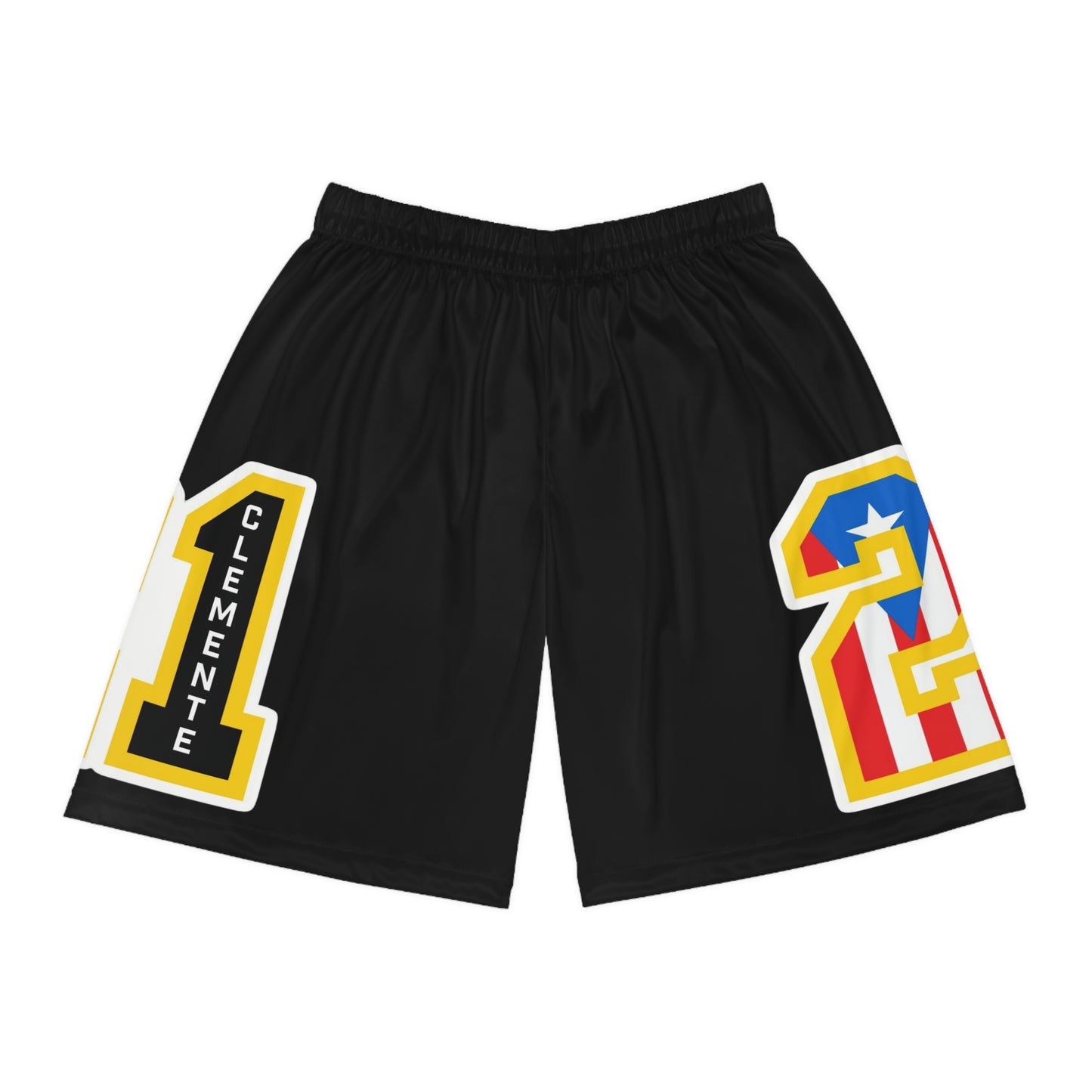 Roberto Clemente Numbered Basketball Shorts  Custom Clemente 21 AOP Athletic Shorts