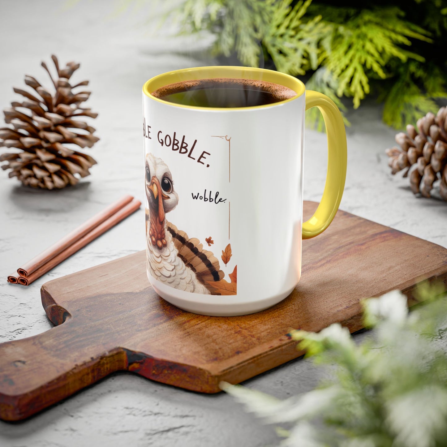 Mix cozy, aesthetic, and autumn-inspired sayings 🍁 Whimsical Thanksgiving Mug - Gobble Gobble Design