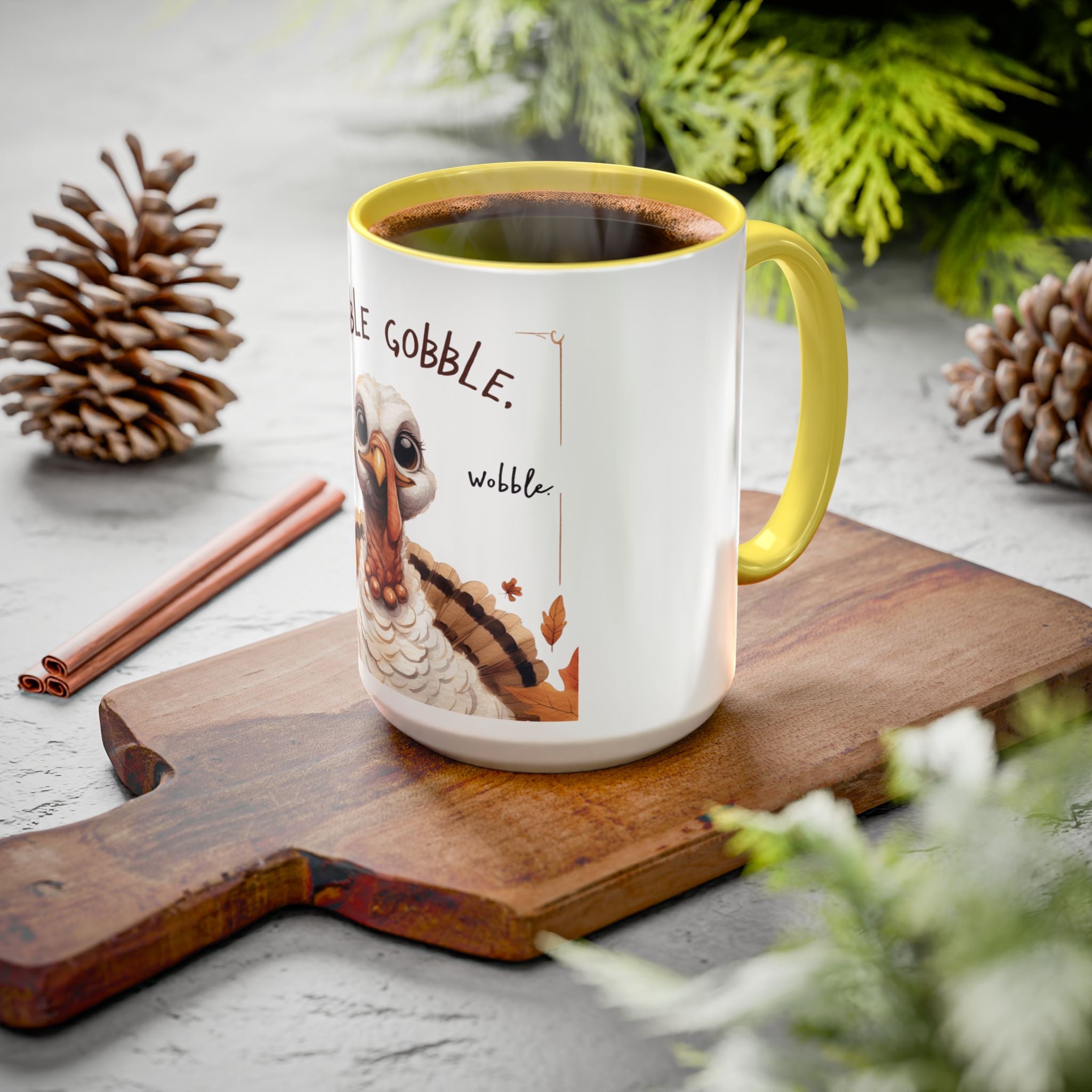 Mix cozy, aesthetic, and autumn-inspired sayings 🍁 Whimsical Thanksgiving Mug - Gobble Gobble Design