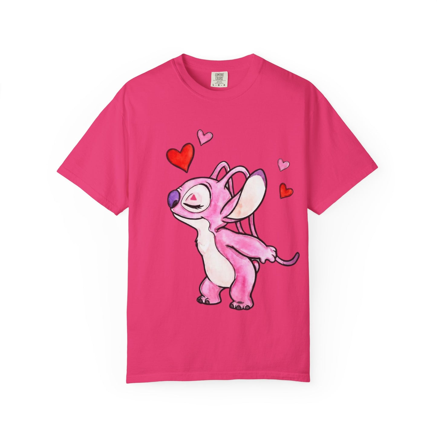 T-Shirt — Cute Pink Cartoon Creature with Hearts | Valentine’s Gift Tee