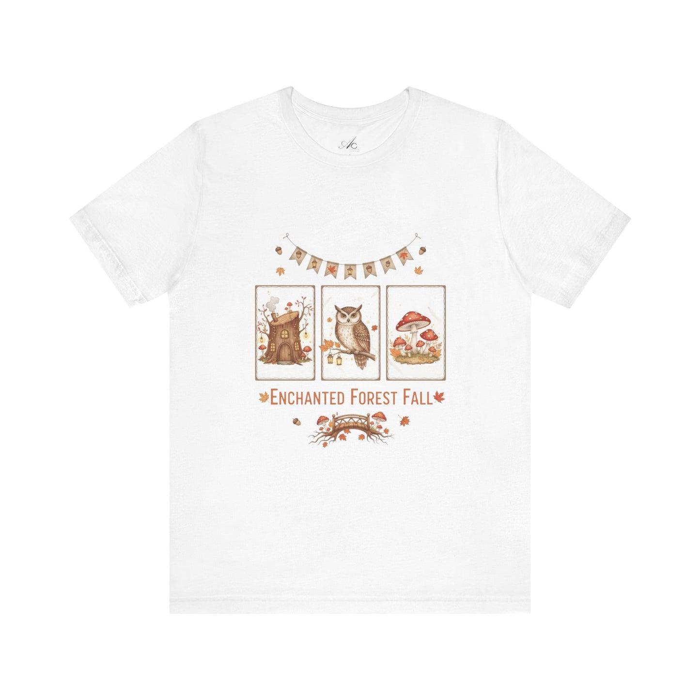 Enchanted Forest Fall Tee, Cute Owl Shirt, Autumn Graphic Tee, Nature Lover Gift, Cozy Fall Apparel, Wildlife T-Shirt, Unisex Fall Top