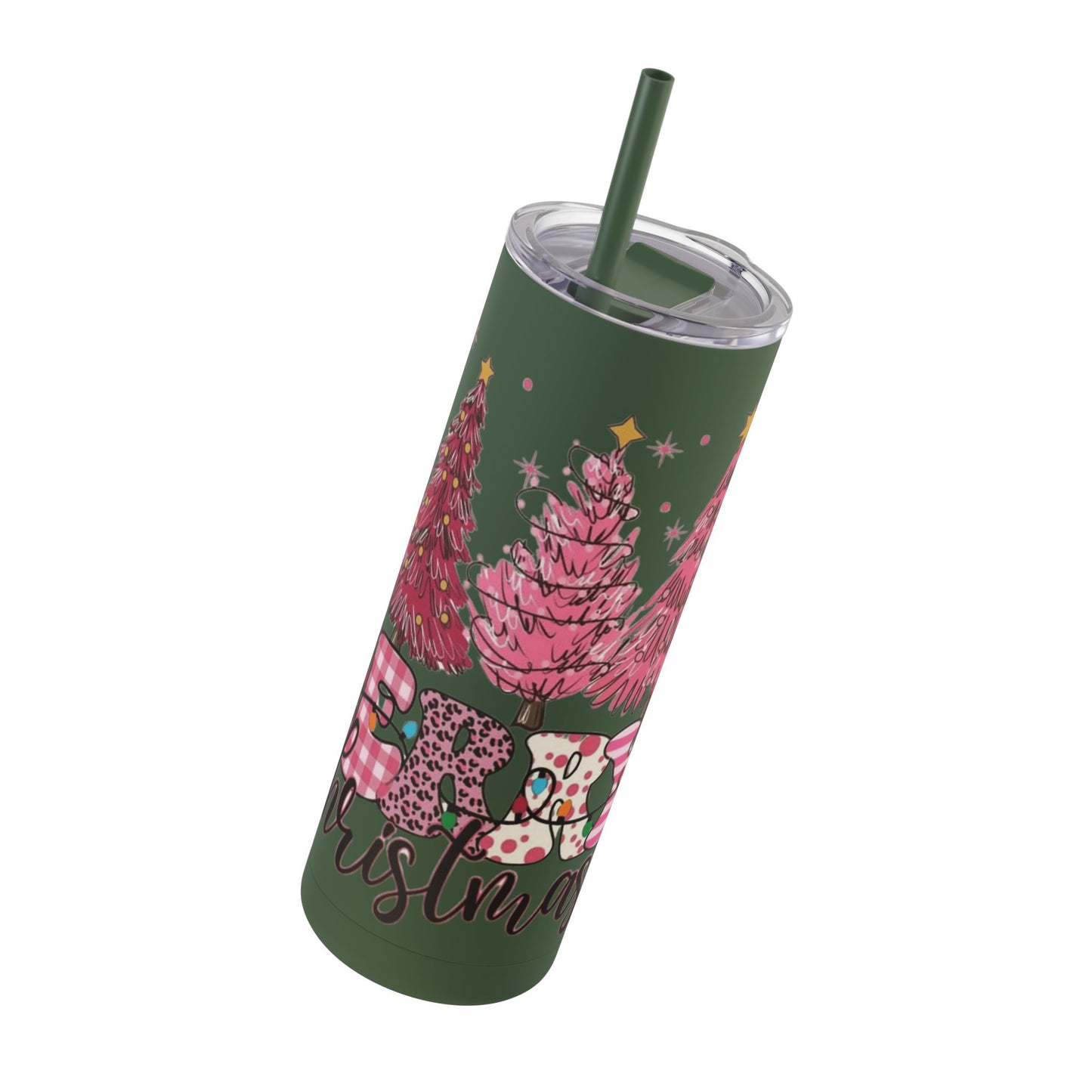 Christmas Tree Tumbler - 20oz Skinny Matte Drinkware Christmas gift mug