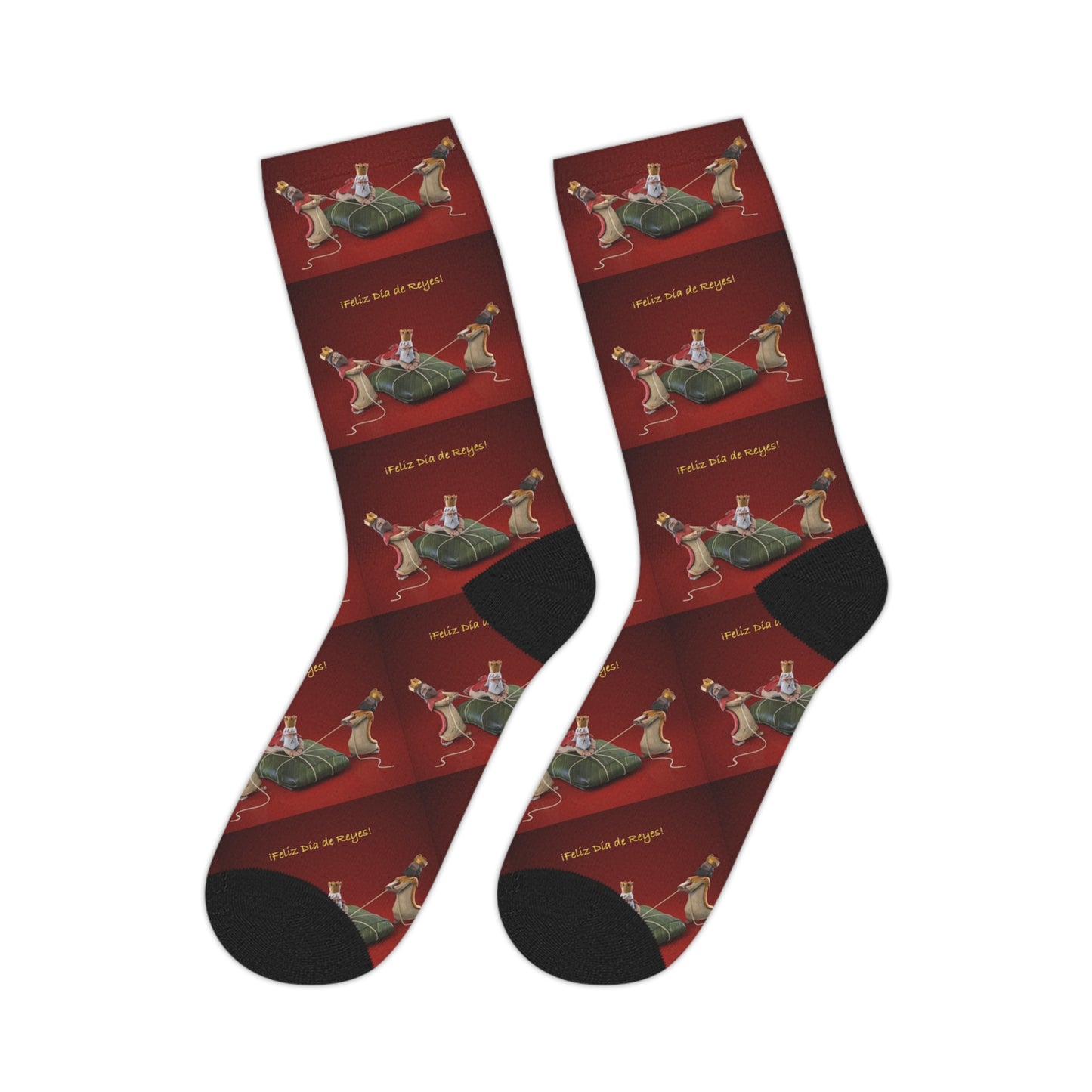 Navidades en Puerto Rico con Pasteles Christmas Dachshund Socks  Red Holiday Mid‑Calf Dog Pattern