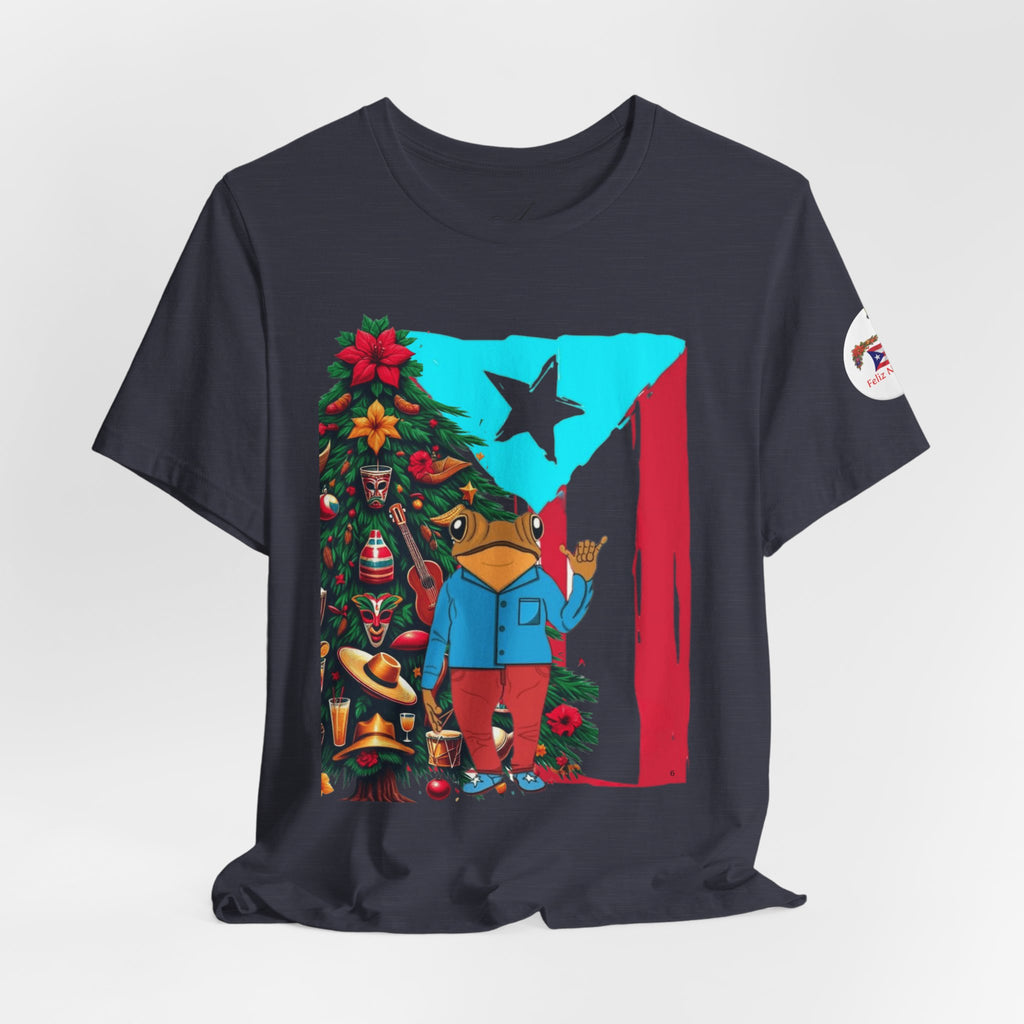 Puerto Rico Holiday T-Shirt  Coquí by Christmas Tree Graphic Puerto Rico’s Navidades