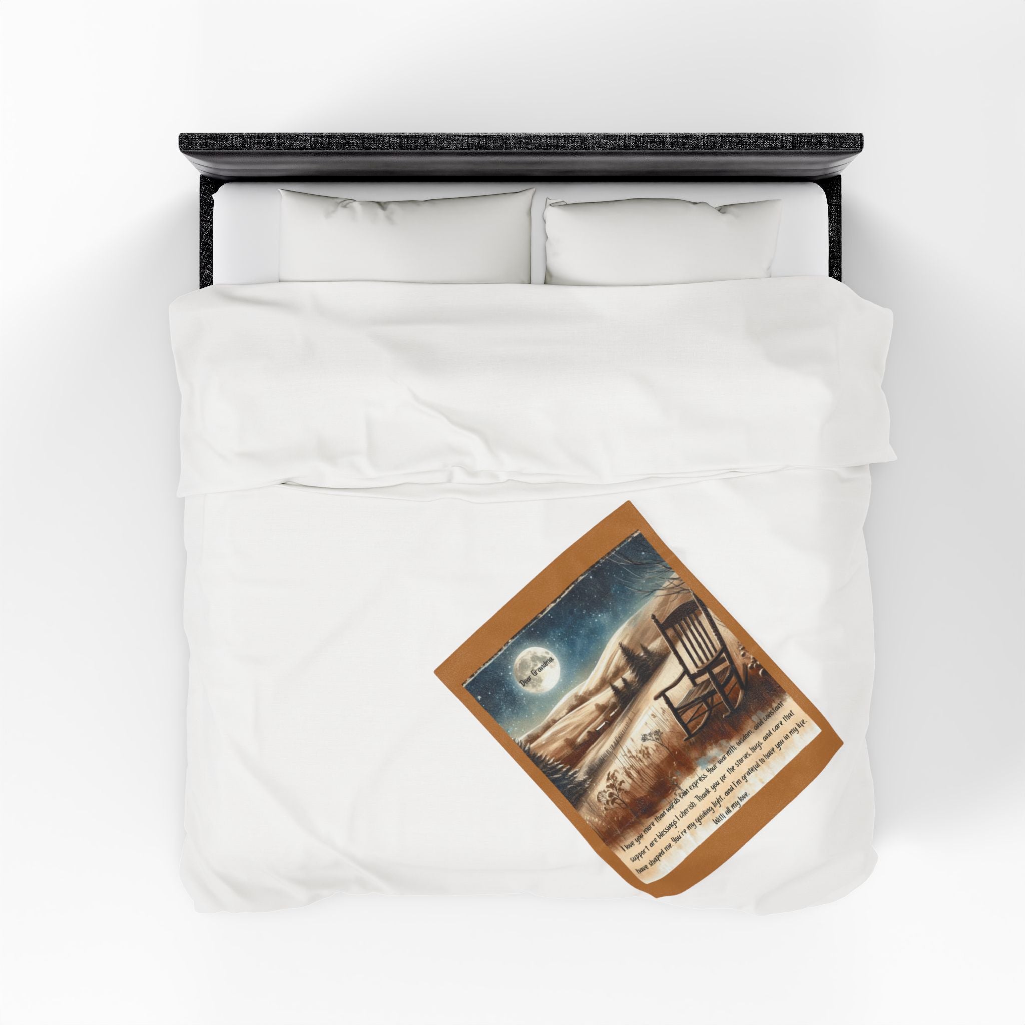 'Dear Grandma' Rocking Chair Winter Landscape Keepsake Blanket Blanket Gift for Grandma
