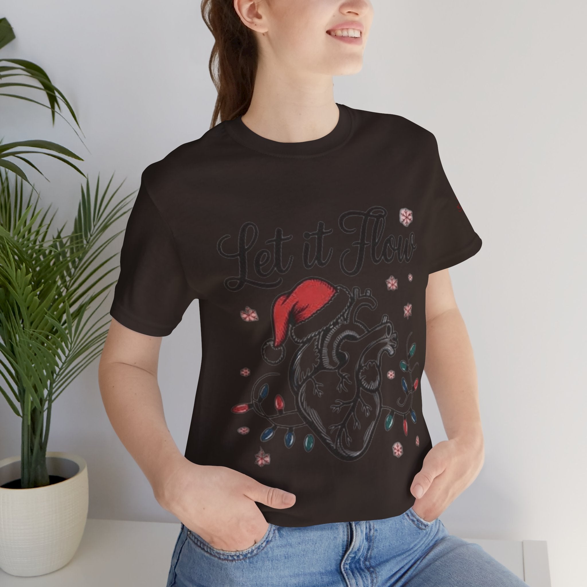 Let It Flow Heart Tee  Christmas Anatomical Heart Shirt