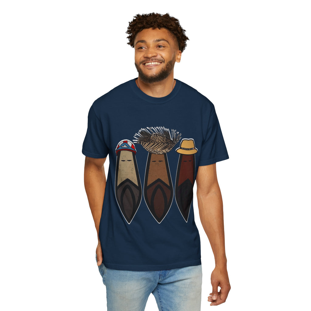 Puerto Rican Batey Cabin T-Shirt  Three Masks & Rustic House Graphic Tee Puerto Rico Navidades