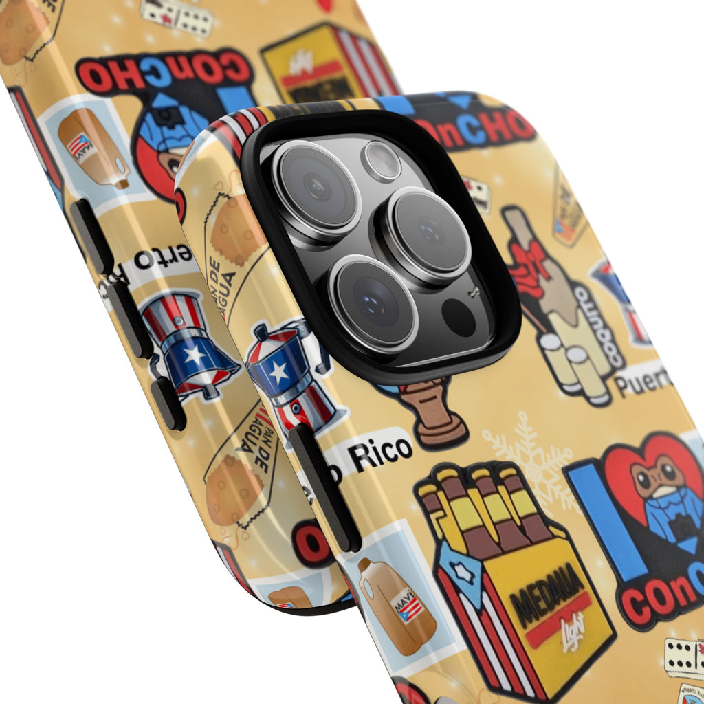 Puerto Rico Sticker Collage Tough Case  ‘I  Concho’ Pattern Phone Case