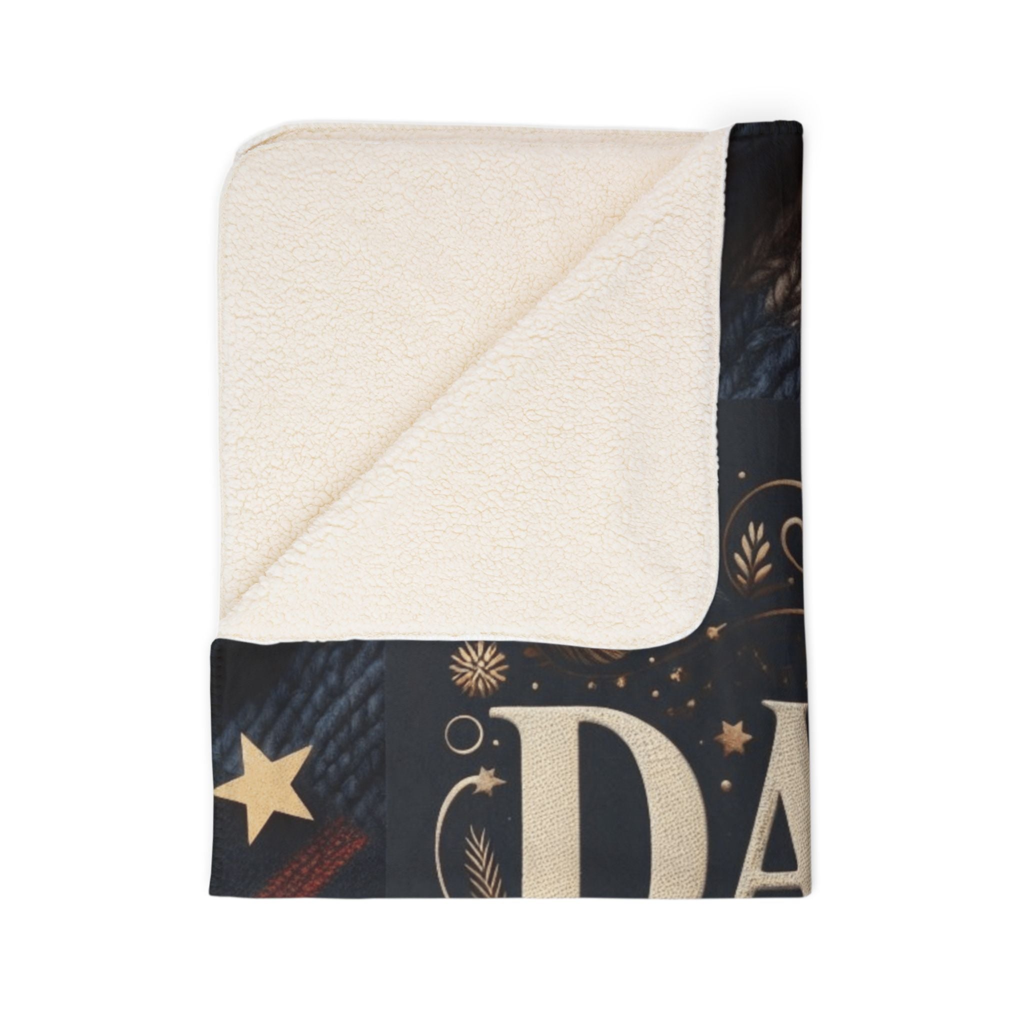 Dad Holiday Sherpa Blanket – Warm Cozy Fleece Throw for Christmas & Father’s Day Holiday Christmas Blanket,