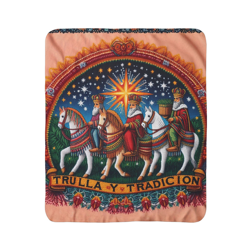 Fleece Sherpa Blanket  'Trulla y Tradición' Three Kings Nativity Throw