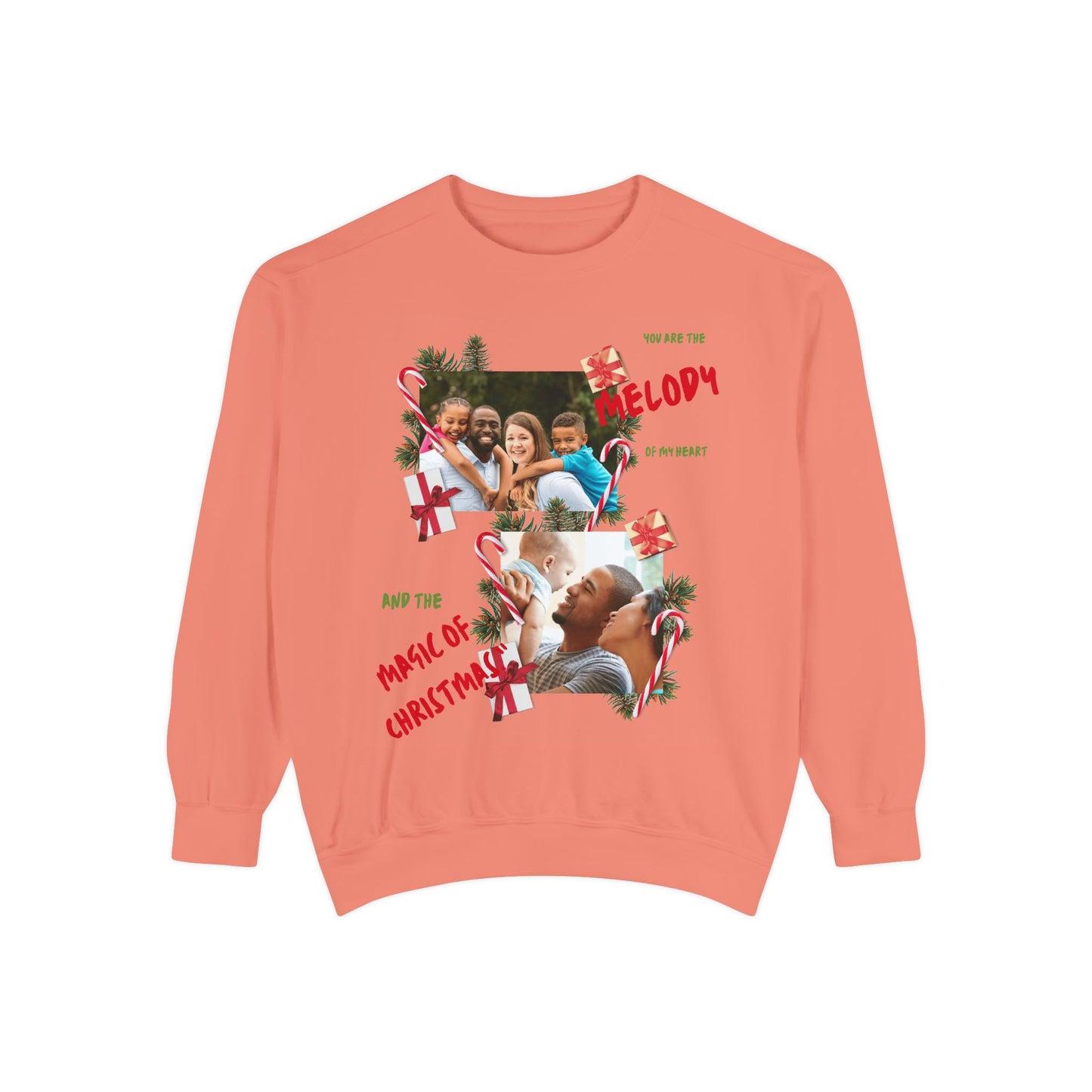 Personalized Christmas Photo Sweatshirt – “You Are the Melody” Holiday Crewneck