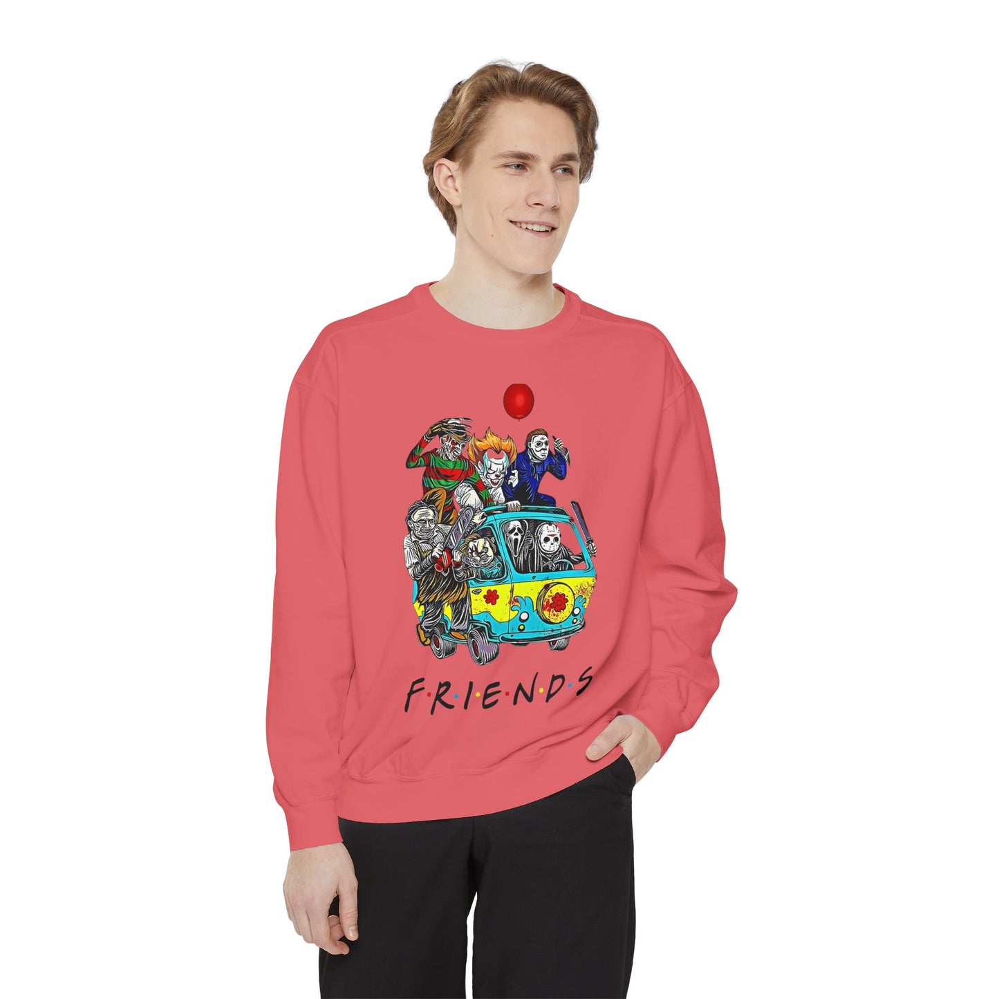 Friends-Inspired Unisex Garment-Dyed Sweatshirt, Cozy Casual Wear, Unique Graphic Sweatshirt, Perfect Gift, Everyday Style