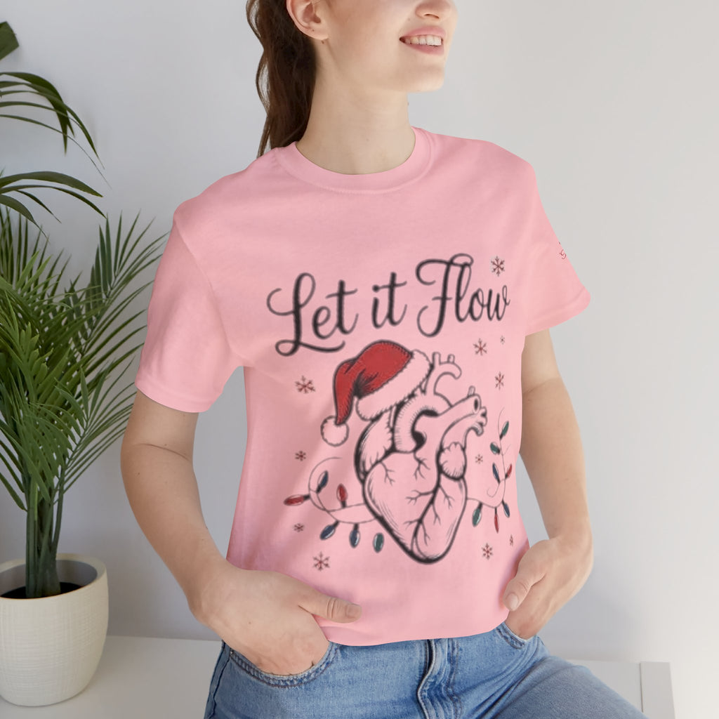 Let It Flow Heart Tee  Christmas Anatomical Heart Shirt