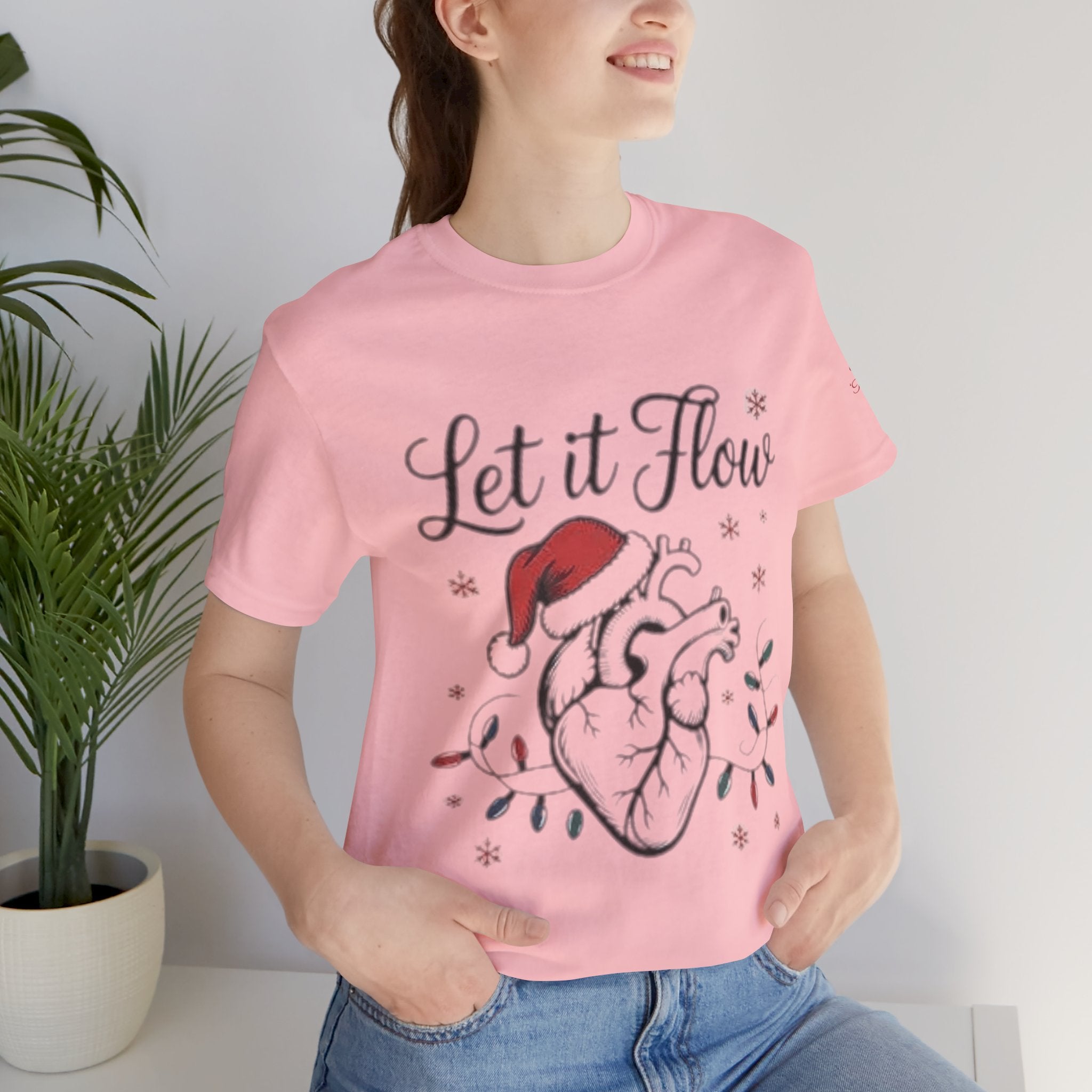 Let It Flow Heart Tee  Christmas Anatomical Heart Shirt