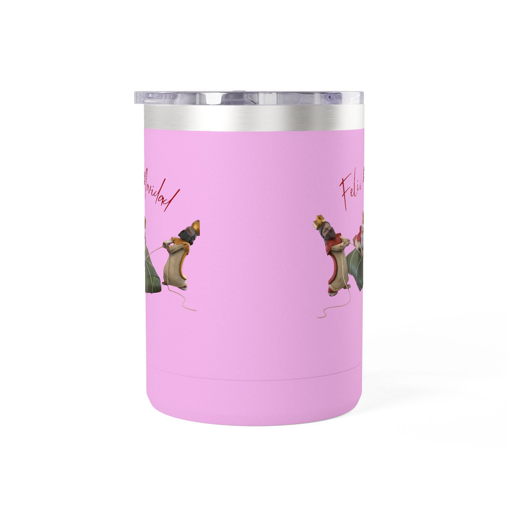 3 KINGS Holiday Travel Tumbler — 'Feliz Navidad' Dachshund Santa Design Coffee Cup for Fun Celebrations