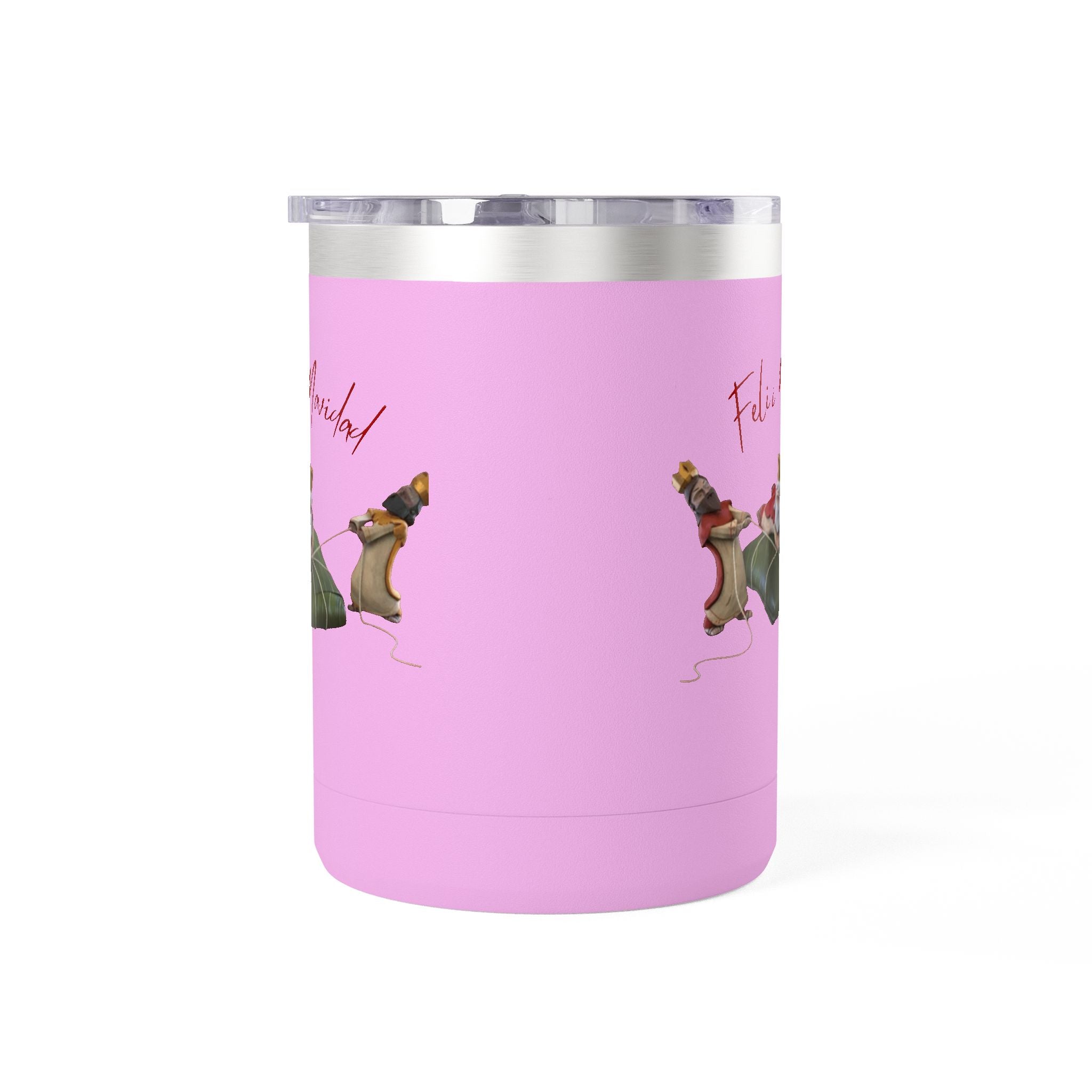 3 KINGS Holiday Travel Tumbler — 'Feliz Navidad' Dachshund Santa Design Coffee Cup for Fun Celebrations