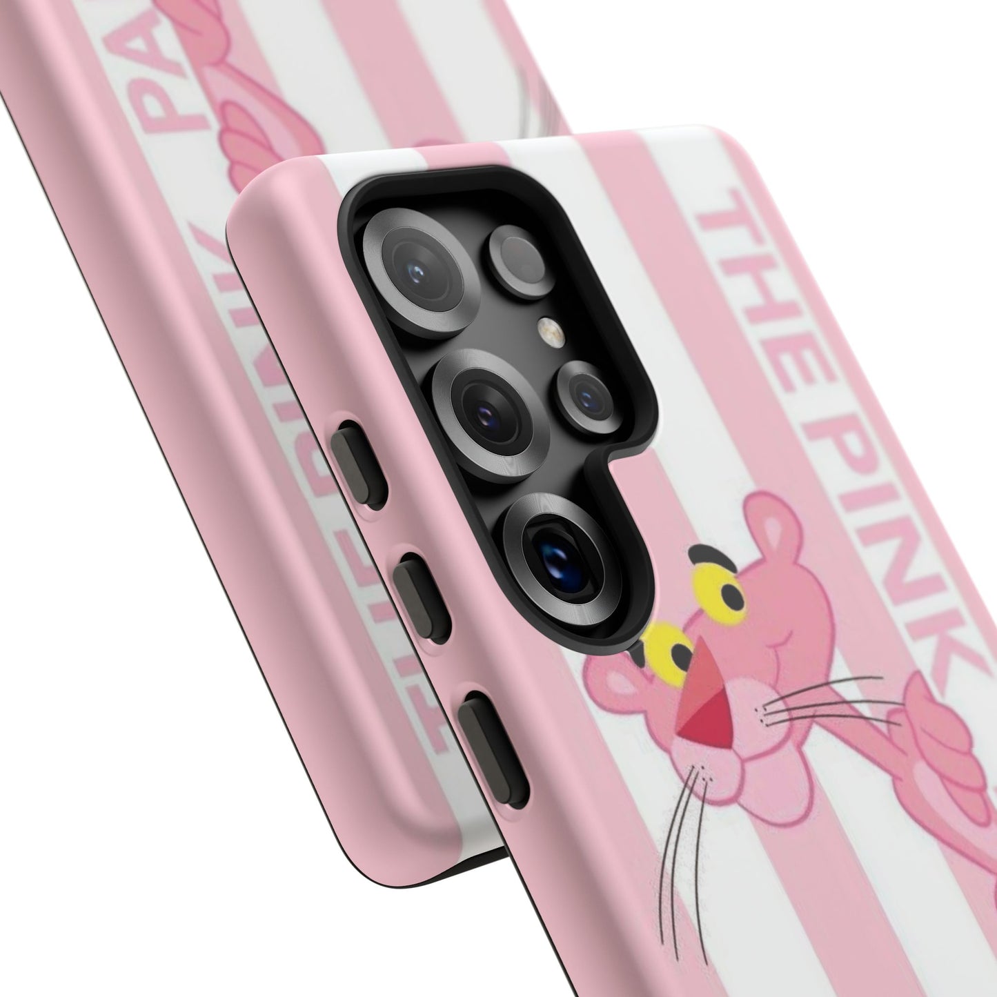 Pink Panther Tough Case Retro Striped Phone Case with "The Pink Panther" Design