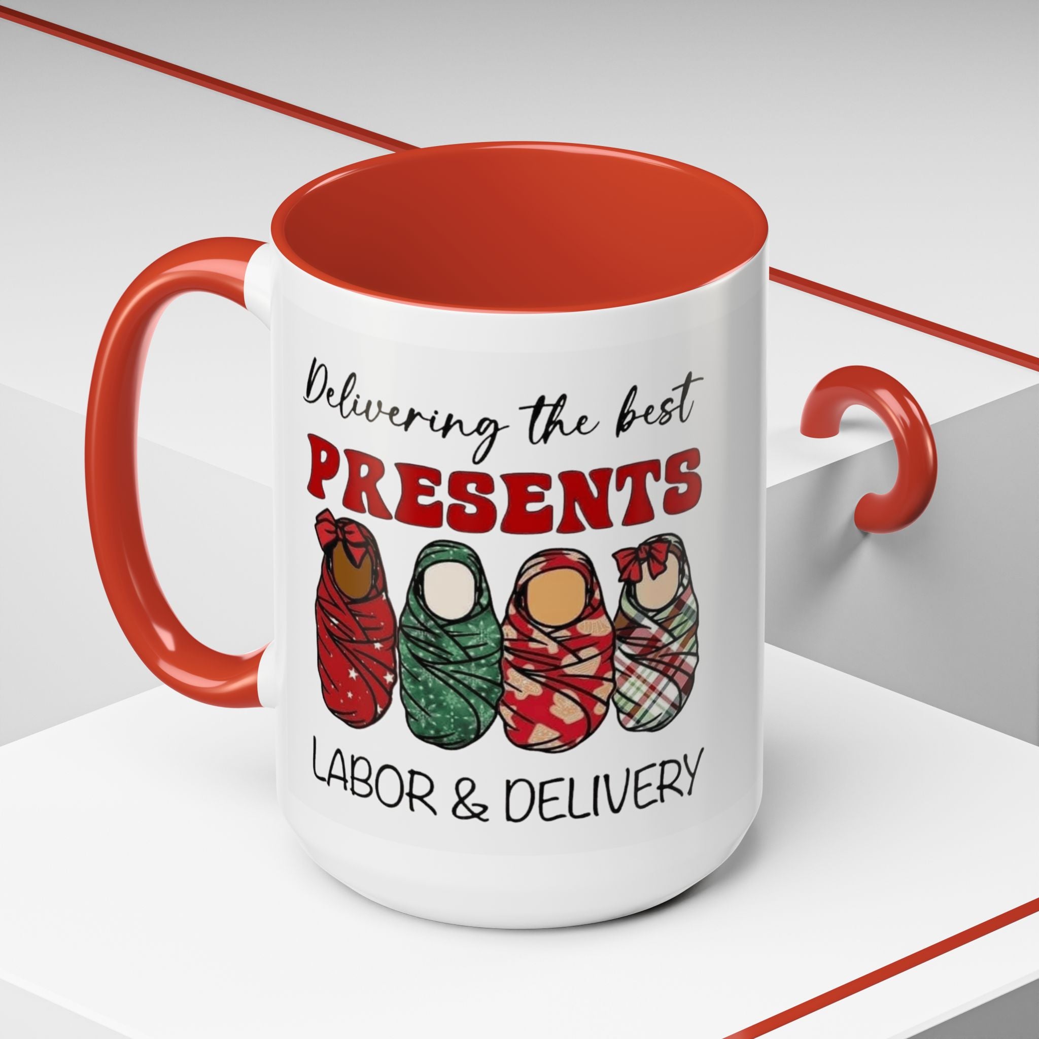 Christmas Presents Delivery Coffee Mug — "Delivering the Best Presents" Accent Mug Medical Christmas Mug,