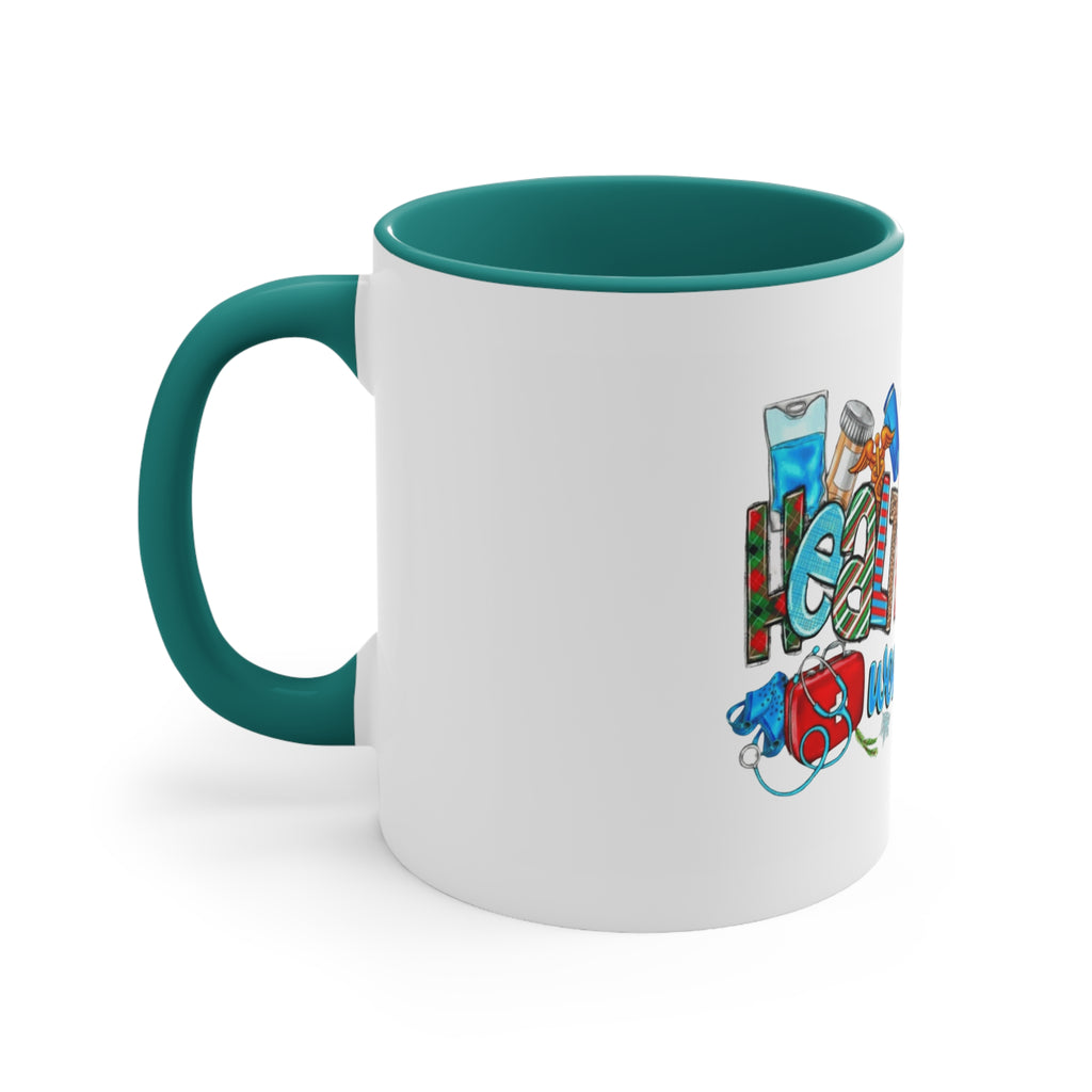 Healthcare Worker Christmas Accent Mug — Festive Holiday Nurse & Doctor Gift (11oz) Medical Christmas Mug