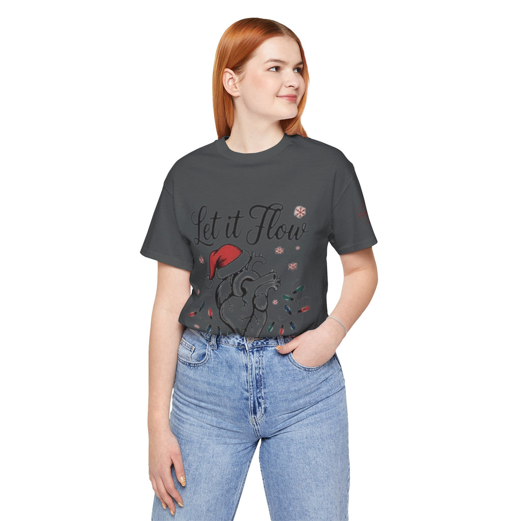 Let It Flow Heart Tee  Christmas Anatomical Heart Shirt
