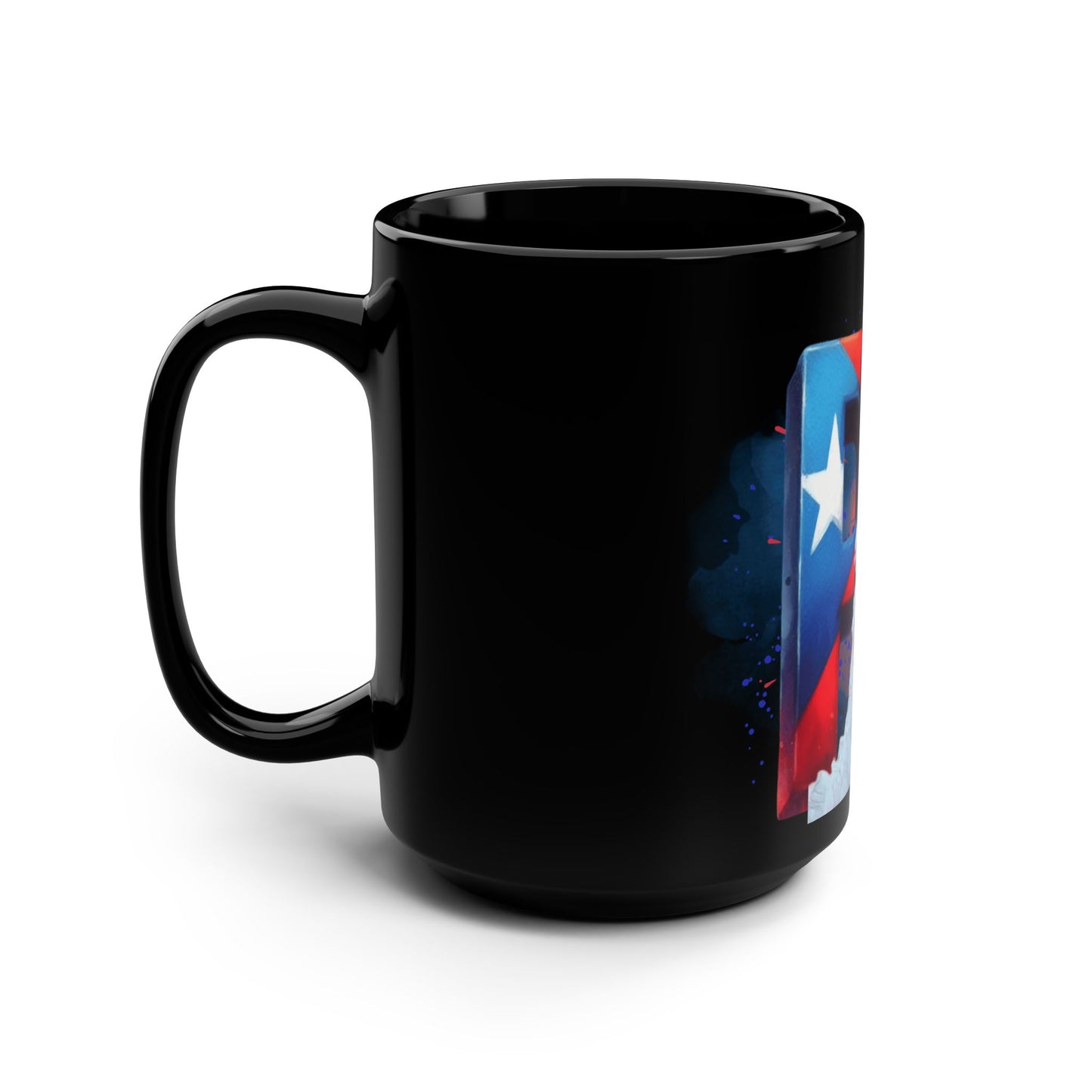 Iris Chacon Puerto Rican Pride Mug, 15oz Black Coffee Cup, Perfect Gift for Birthdays, Holidays, and Celebrations
