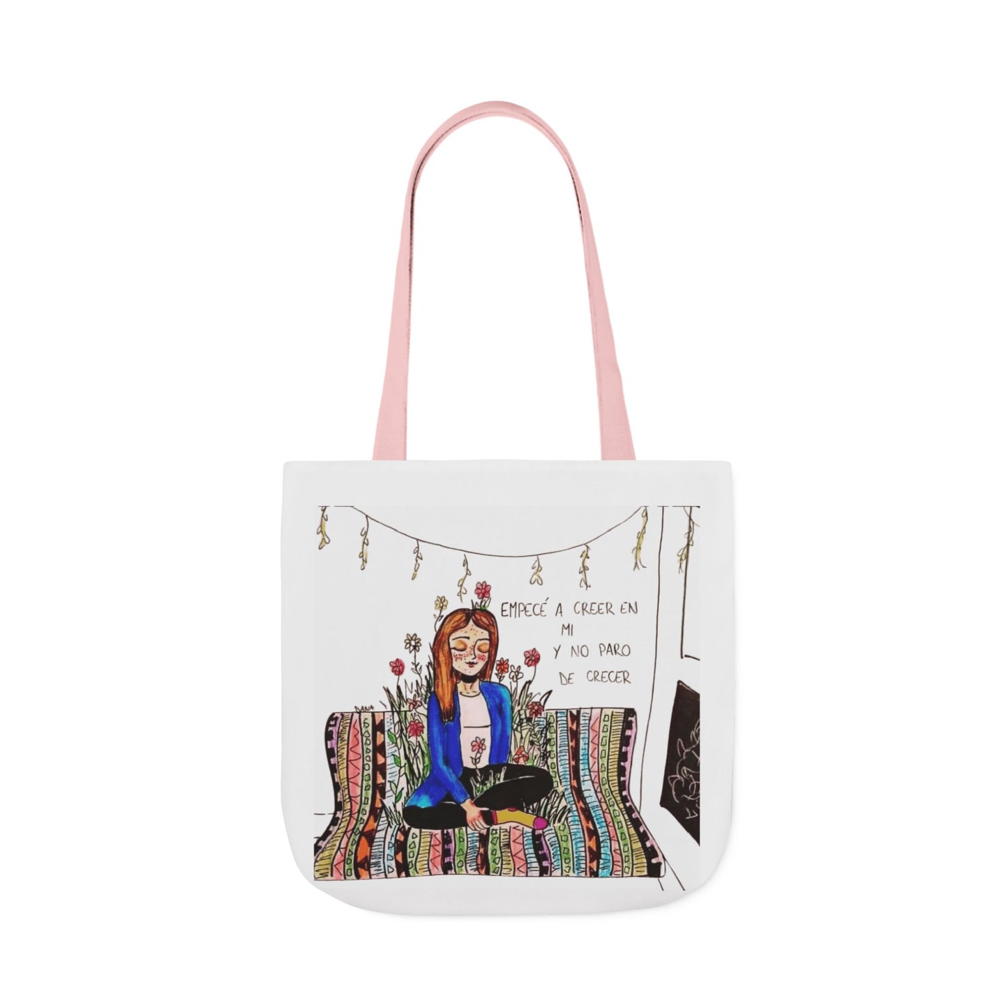 Lleva inspiración contigo a donde vayas Bohemian Style Canvas Tote Bag, Inspirational Art, Ideal for Gifts, Eco-Friendly Shopping, Beach Days, Travel Adventures