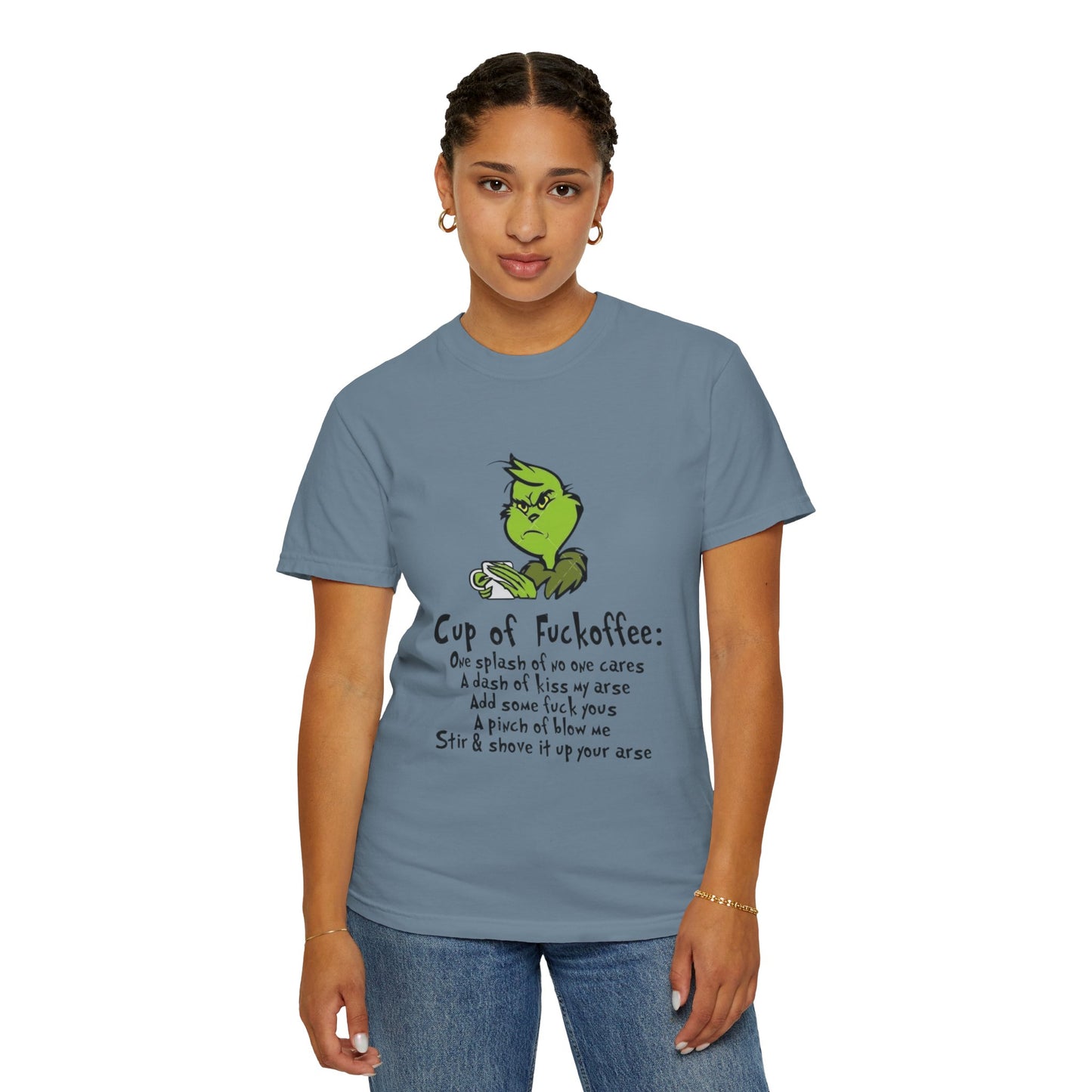 Holiday Graphic Tees  Cozy Festive Wear Funny Grinch-Inspired Unisex T-Shirt Cup of Fuckoffee