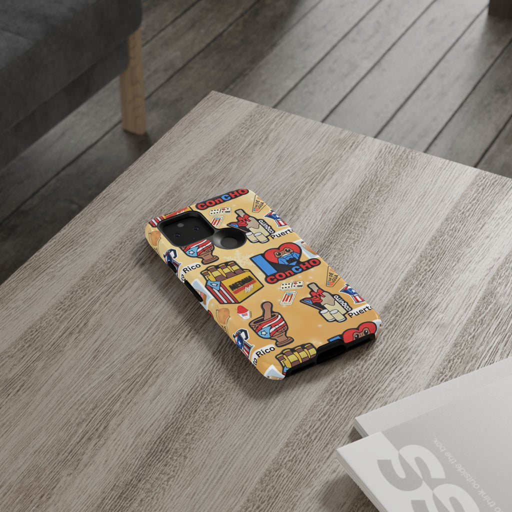 Puerto Rico Sticker Collage Tough Case  ‘I  Concho’ Pattern Phone Case