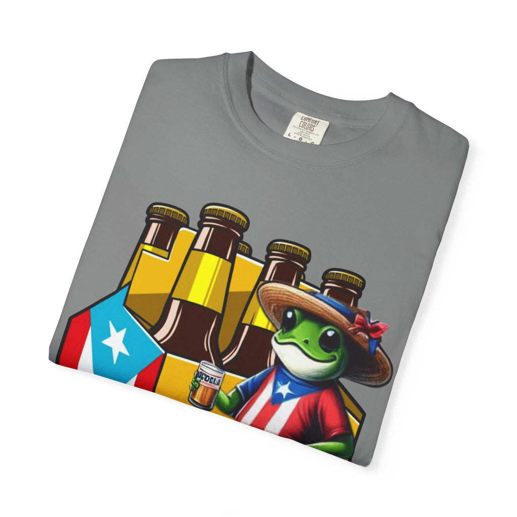 Medalla Light Puerto Rican Beer T-Shirt Coqui Frog Mascot Six-Pack Graphic Tee Puerto Rico’s Navidades