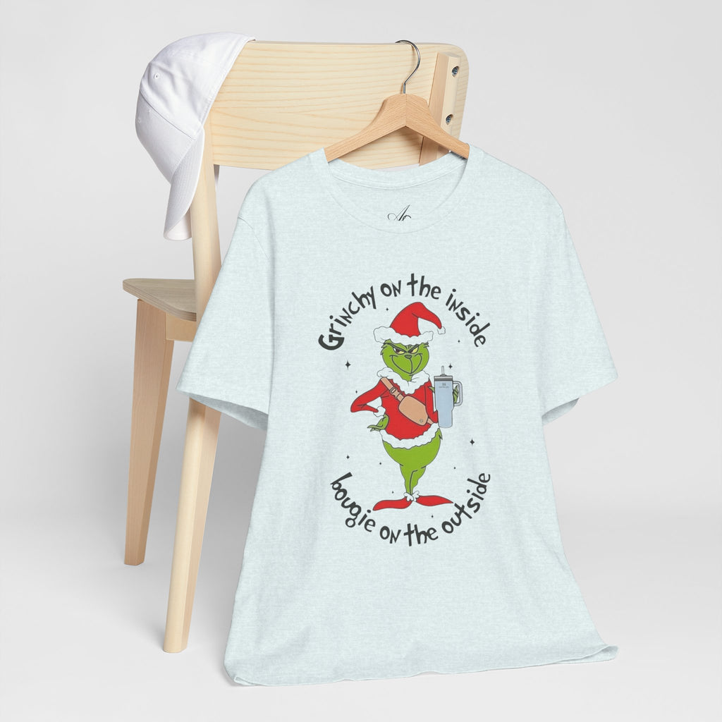 Grinch-Inspired Holiday Tee: 'Grinchy on the Inside, Boogie on the Outside'