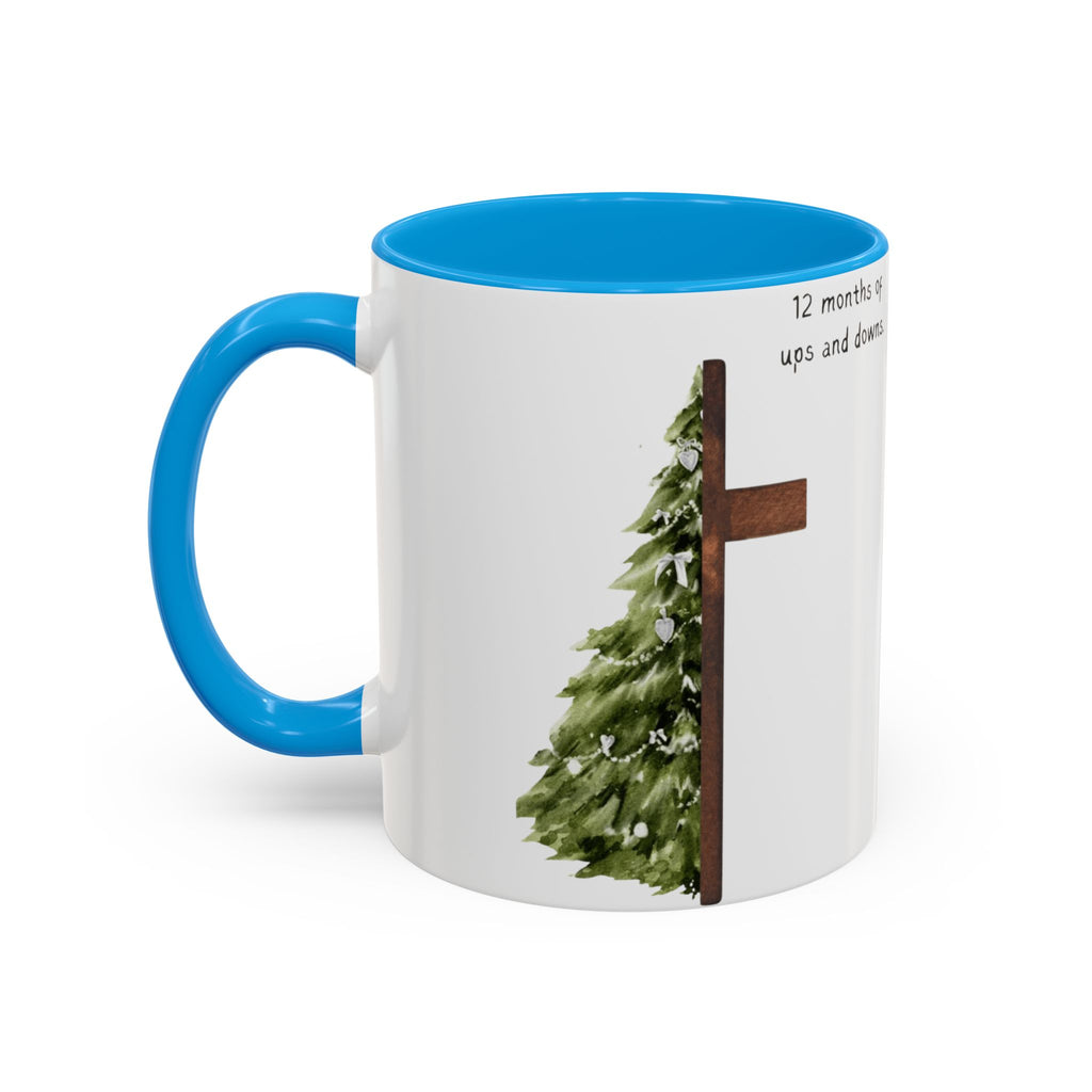 Christian Cross & Pine Tree Mug — Faith Reminder Coffee Cup (11oz/15oz)