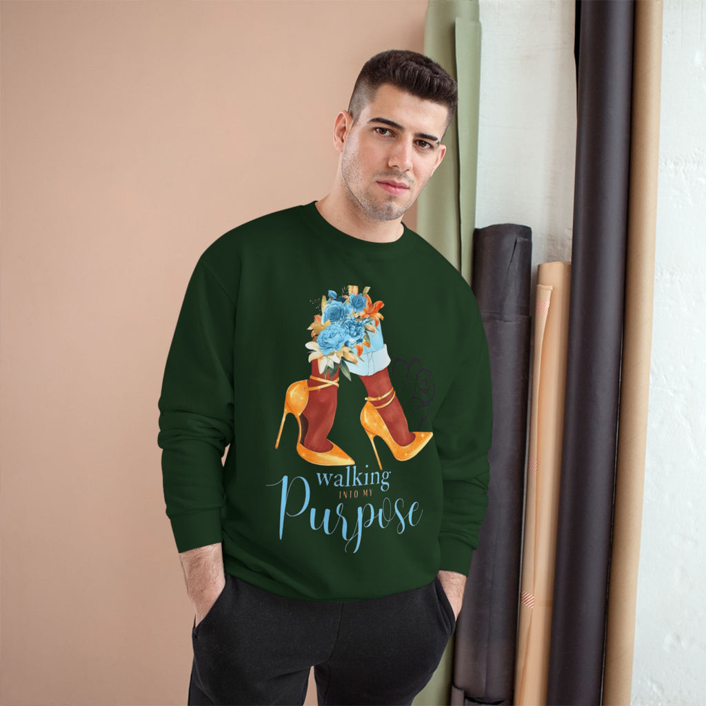 Walking with Purpose Sweatshirt  Floral Heels Inspirational Crewneck