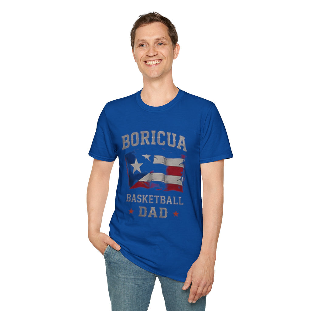 Boricua Basketball Dad T-Shirt — Puerto Rican Flag Pride Tee