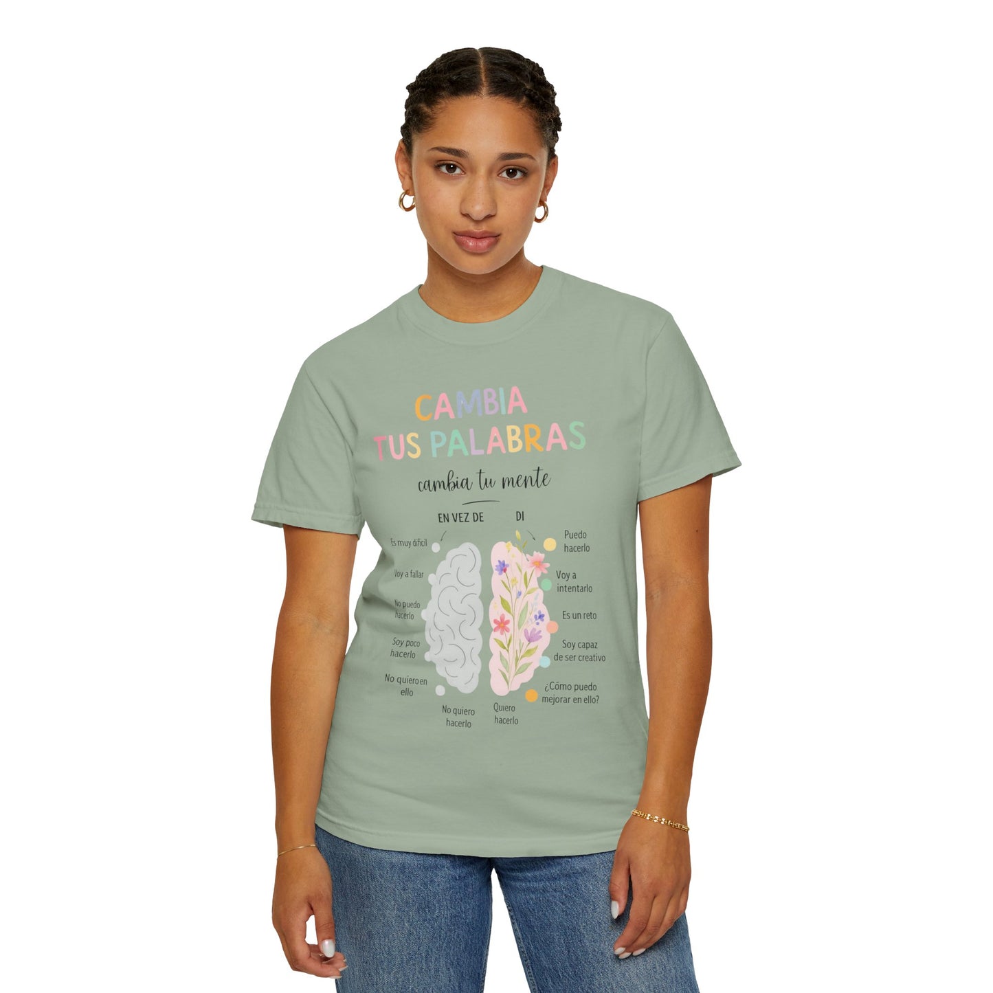 Cambia Tus Palabras Floral Positivity T-Shirt
