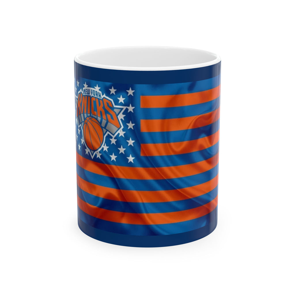 Stars & Stripes Basketball-Inspired Ceramic Mug (11oz, 15oz) NY-K