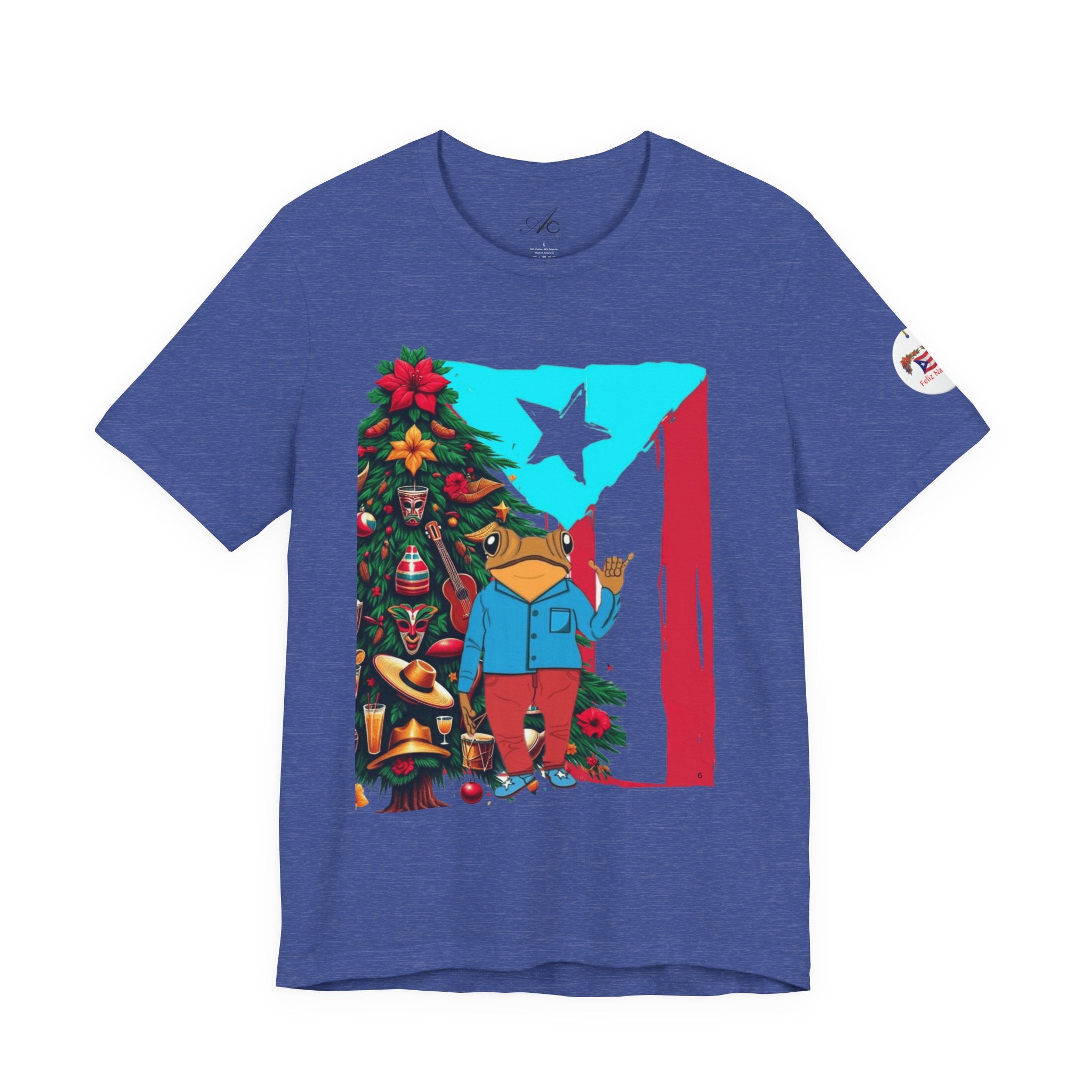 Puerto Rico Holiday T-Shirt  Coquí by Christmas Tree Graphic Puerto Rico’s Navidades