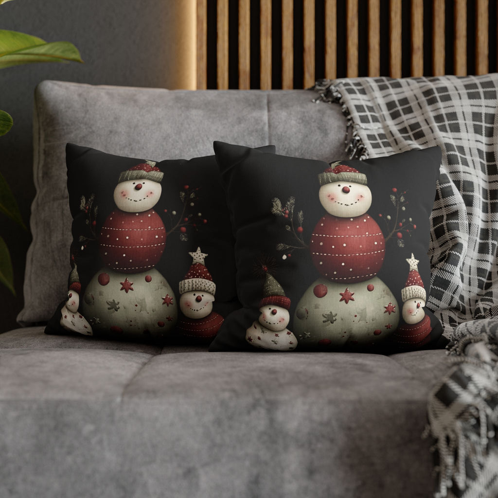 Christmas Snowman Pillowcase — Faux Suede Holiday Throw Pillow Cover CHRISTMAS PILLOW DÉCOR