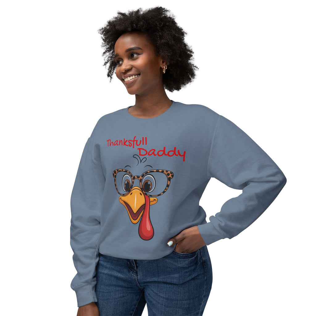 Thanksgiving Turkey 'Thankstfull Daddy' Crewneck Sweatshirt Fall T-Shirts and Sweatshirts Collection