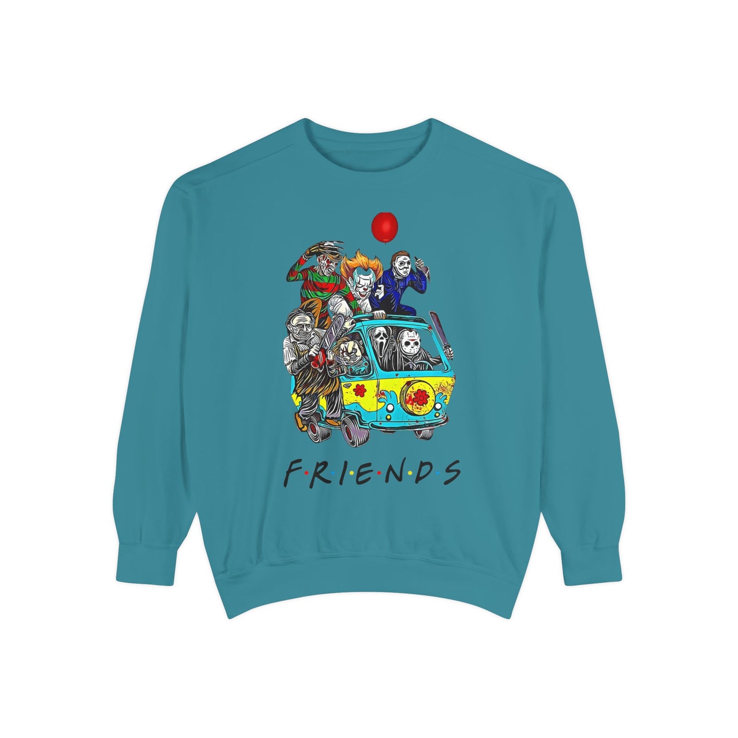 Friends-Inspired Unisex Garment-Dyed Sweatshirt, Cozy Casual Wear, Unique Graphic Sweatshirt, Perfect Gift, Everyday Style