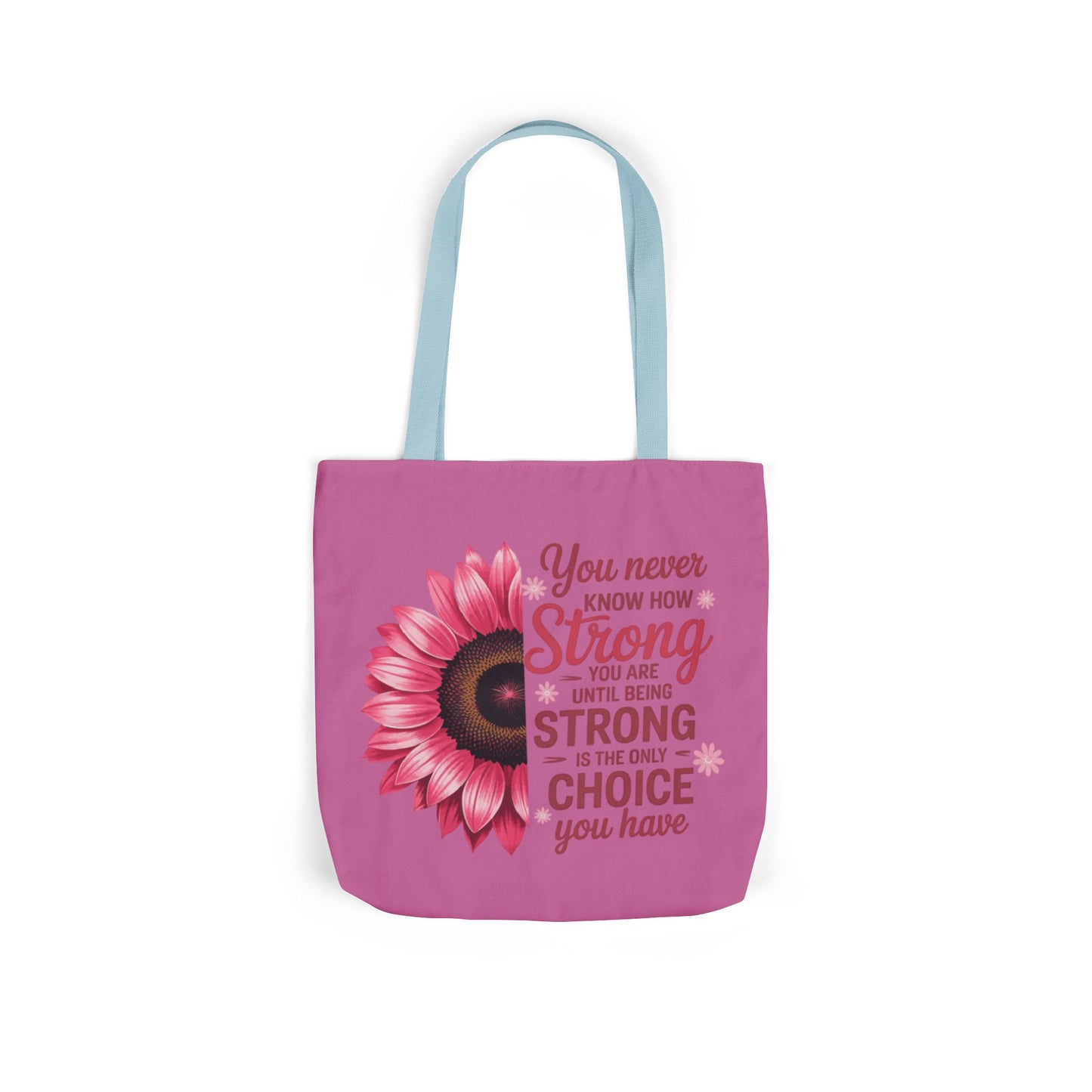 Cancer Survivor Hope Collection Inspirational Canvas Tote Bag with Floral Design