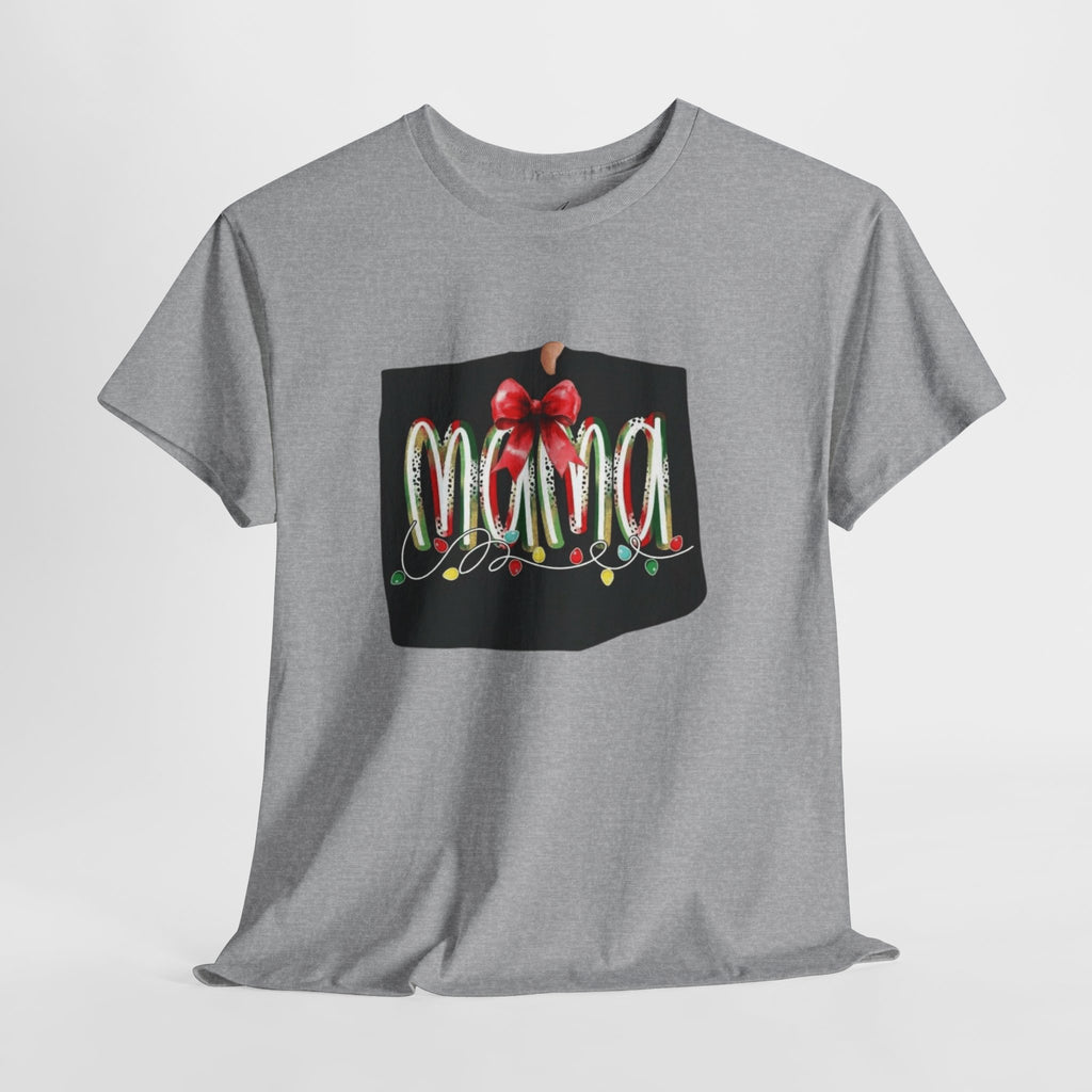Festive Mama Tee, Cozy Holiday Shirt, Gift for Mom, Christmas T-Shirt, Unisex Cotton Tee