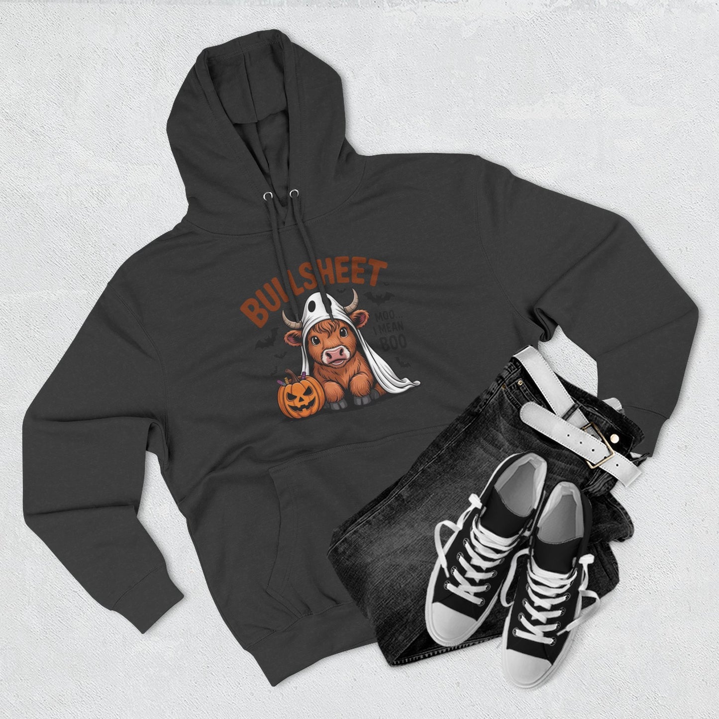 Spooky Vibes Only" Halloween Sweater Cozy Ghostly Fleece Hoodie