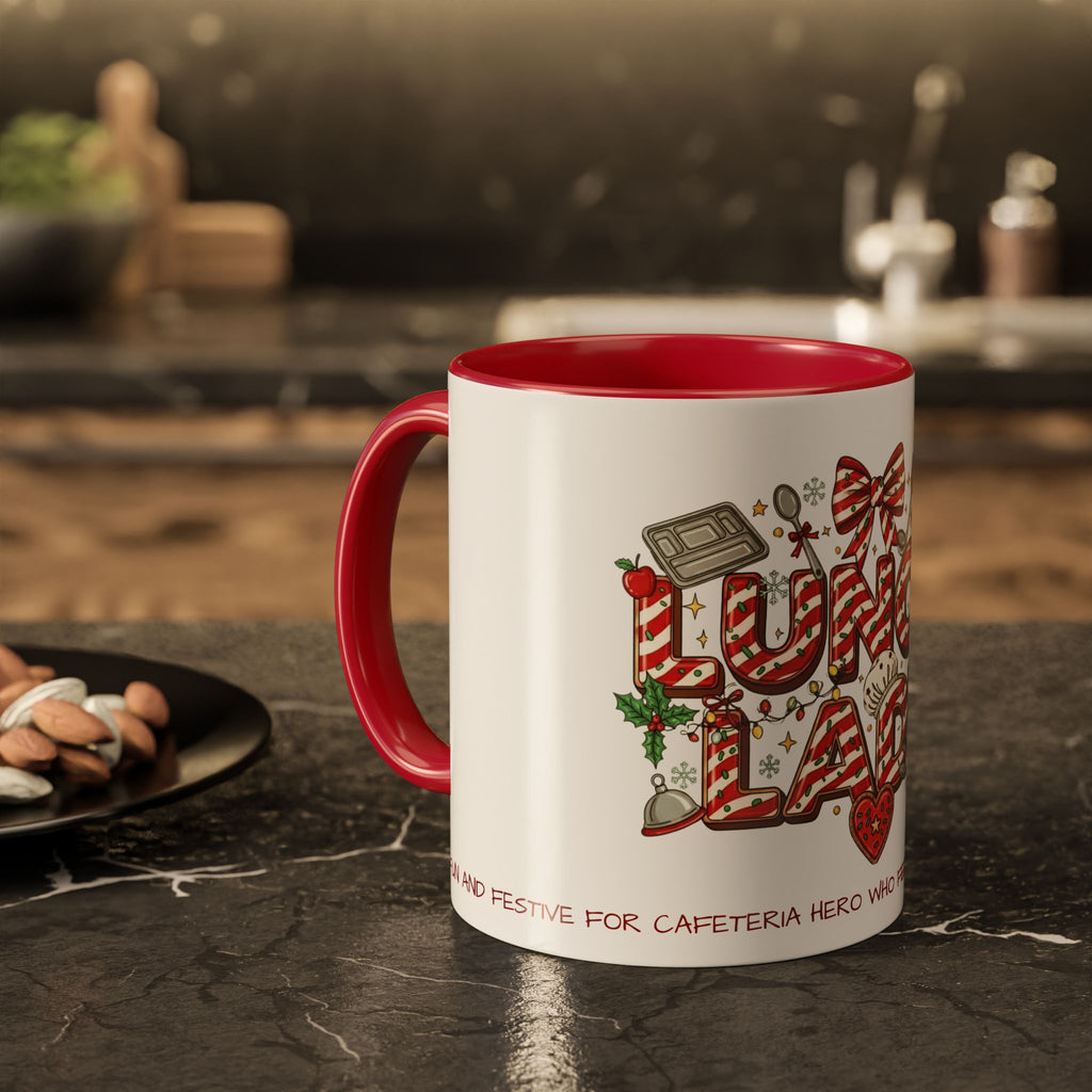 Lunch Lady Mug "Cafeteria Hero Who Feeds the Whole School With Love" | 11oz/15oz Gift  School Staff Christmas Mug Collection