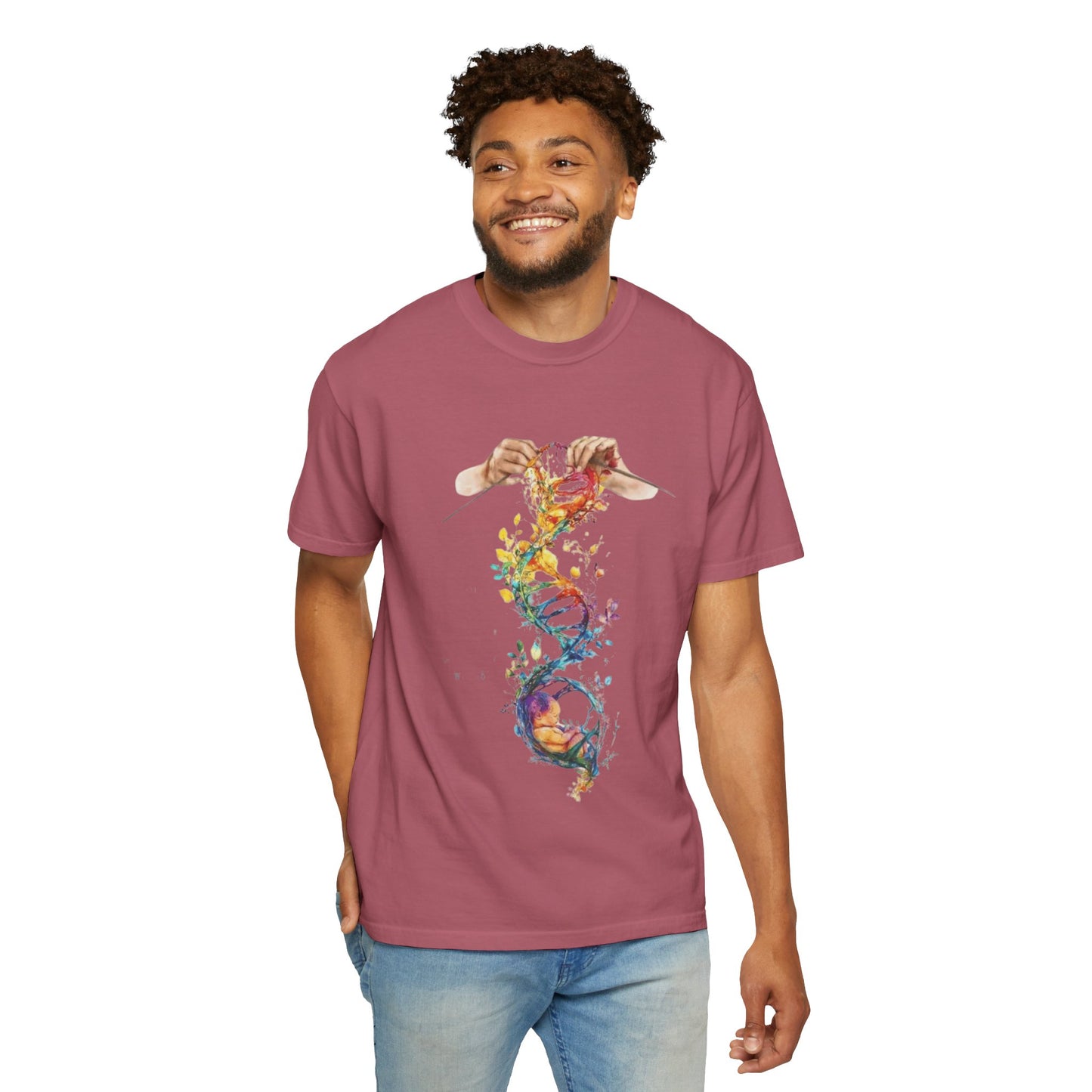 👚 Soft. Stylish. Mom-approved. Order now and gift her something she'll actually wear! Colorful DNA Art Unisex T-shirt, Science Tee, Creative Garment, Gift for Scientists,