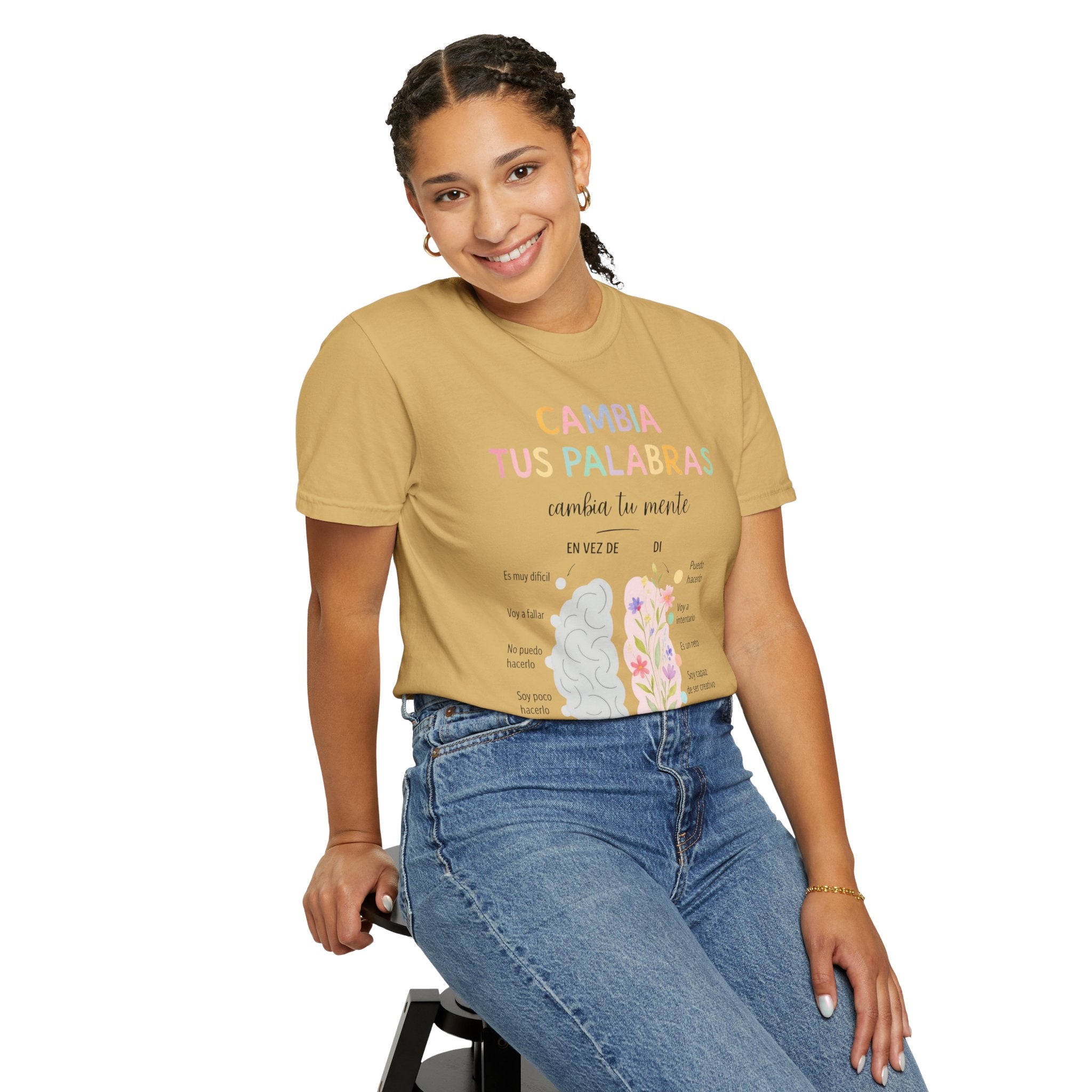 Cambia Tus Palabras Floral Positivity T-Shirt