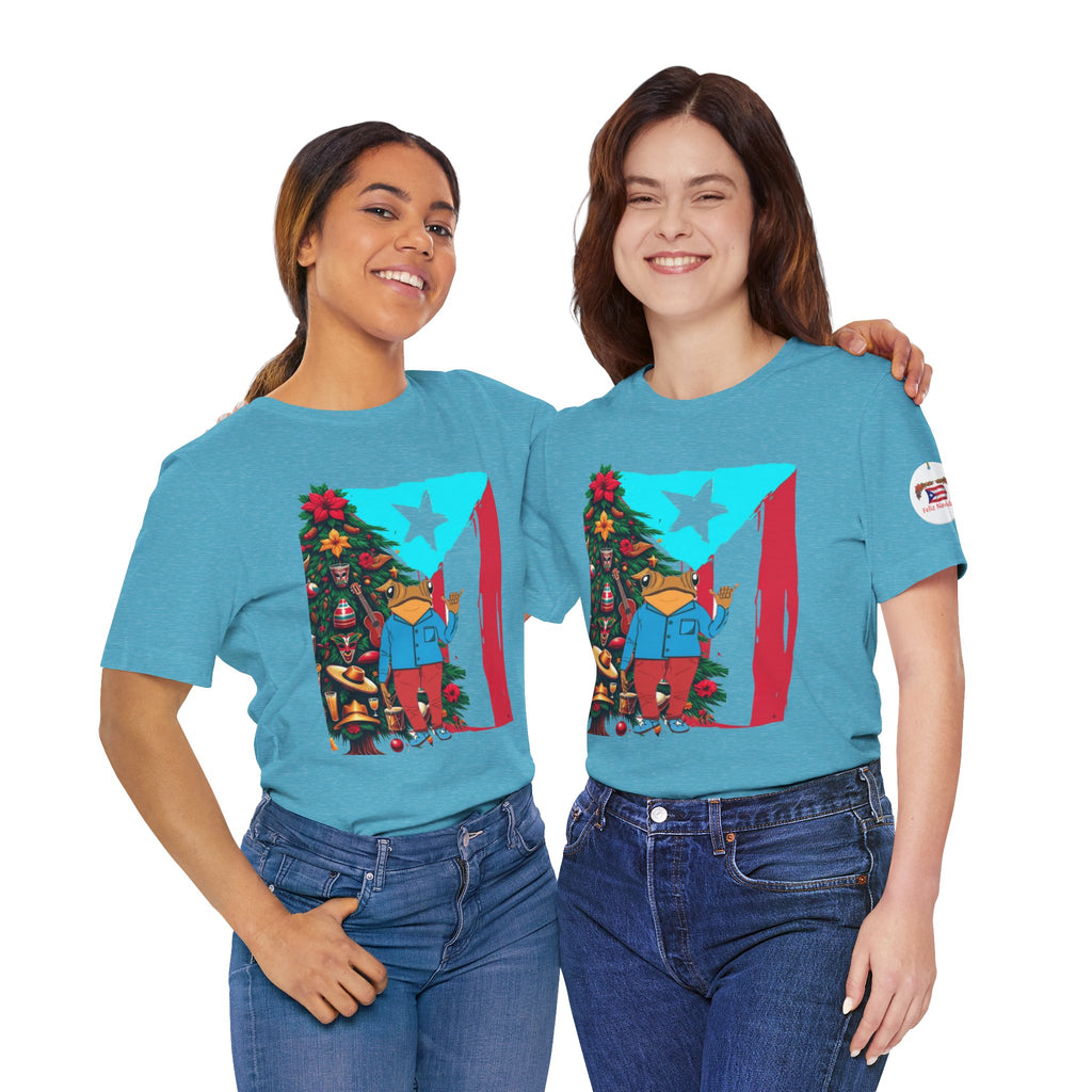 Puerto Rico Holiday T-Shirt  Coquí by Christmas Tree Graphic Puerto Rico’s Navidades