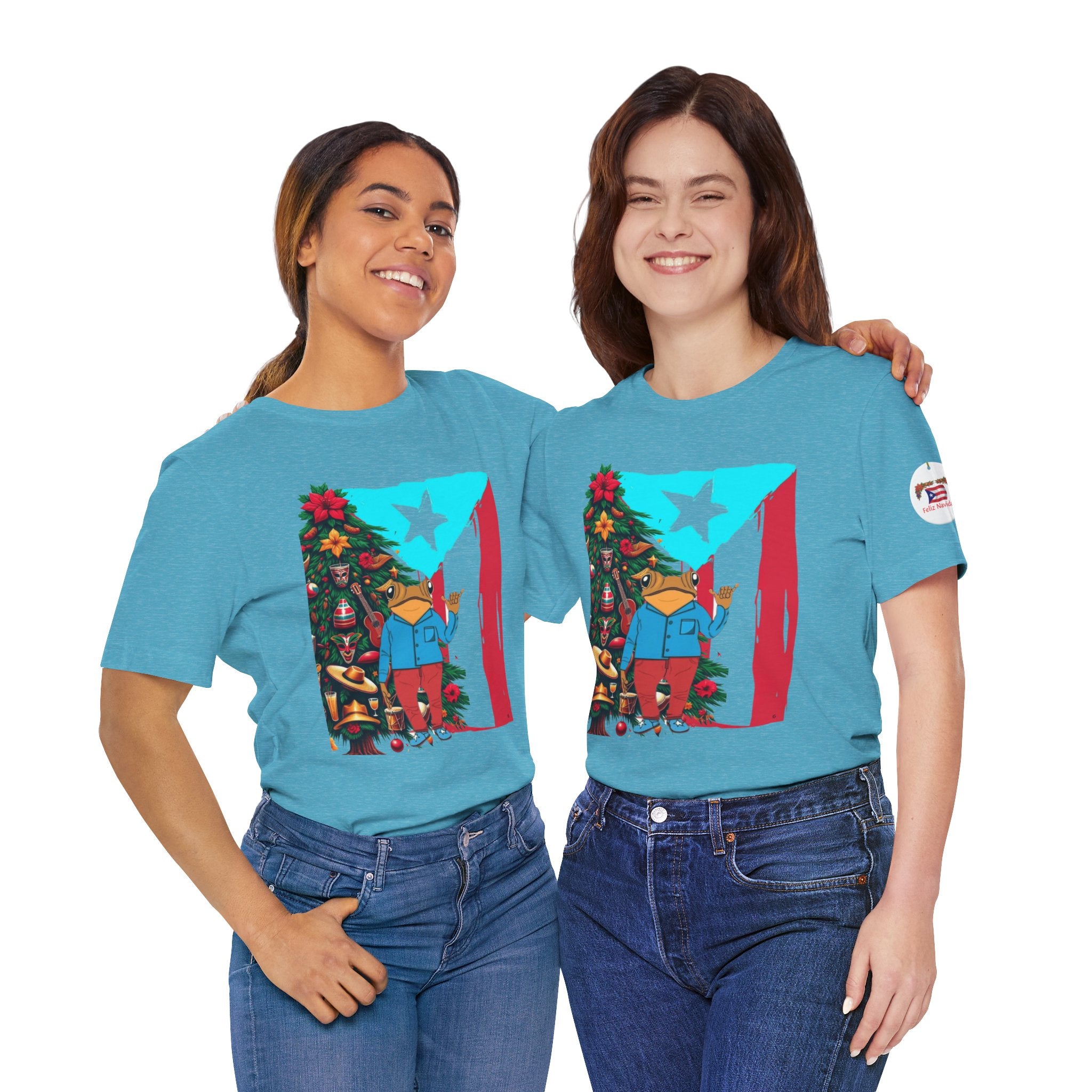Puerto Rico Holiday T-Shirt  Coquí by Christmas Tree Graphic Puerto Rico’s Navidades