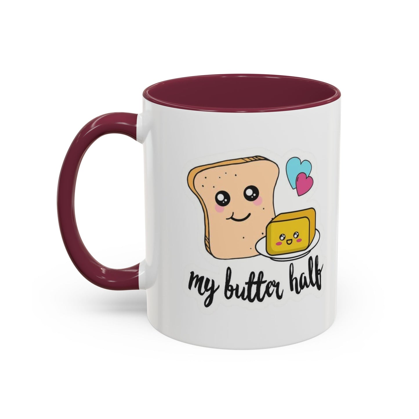 Motivational & Funny Quote Mugs Uplifting Coffee Cup Gifts Cute Foodie Relationship Mug My Butter Half Design, Colorful 11oz & 15oz