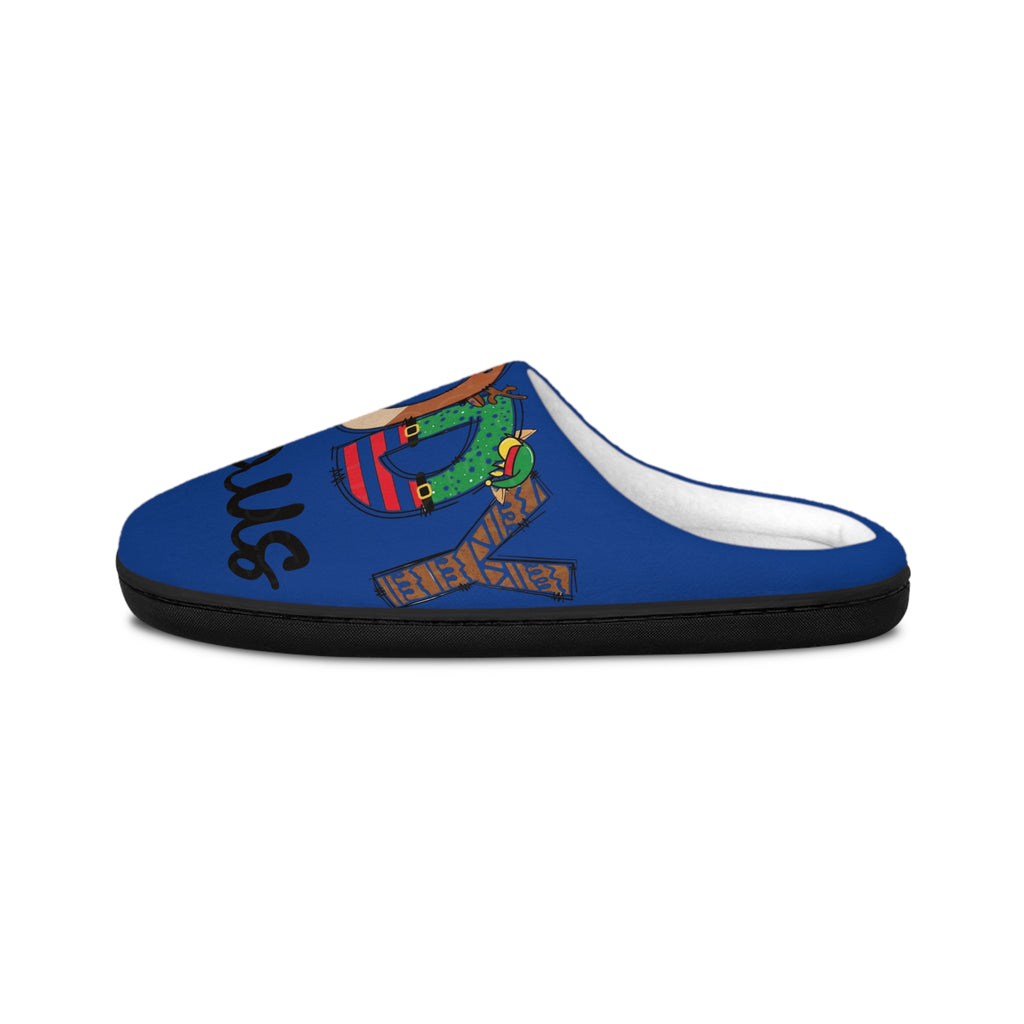 Men's Slippers - 'Dad Claus' Holiday Indoor Slip-On with Festive Christmas Design