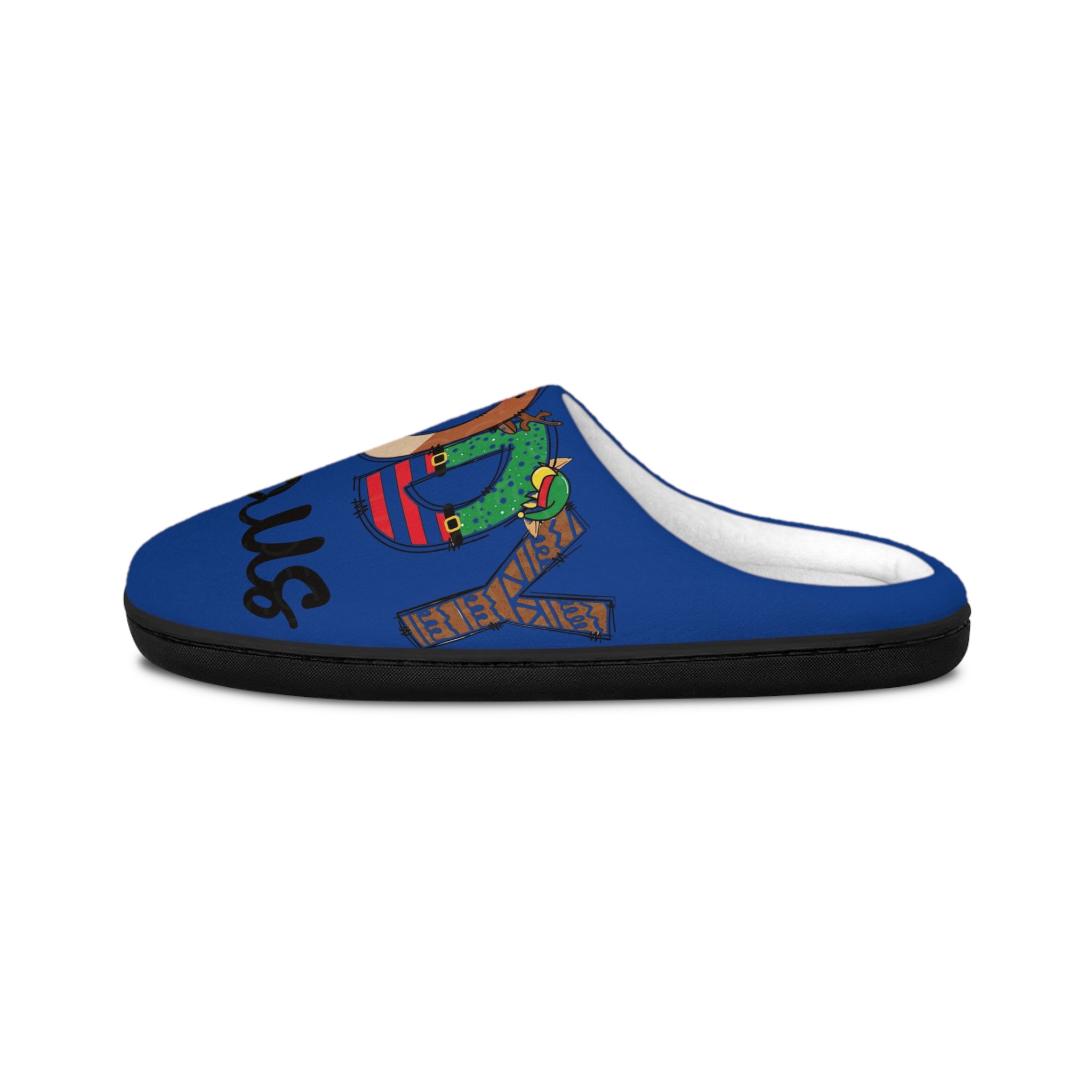 Men's Slippers - 'Dad Claus' Holiday Indoor Slip-On with Festive Christmas Design